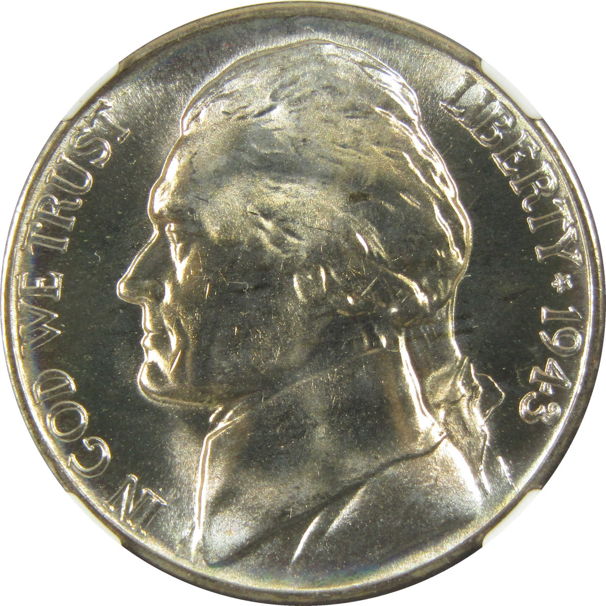 1943 D Jefferson Wartime Silver Nickel MS 67 6FS NGC Coin SKU:I28716