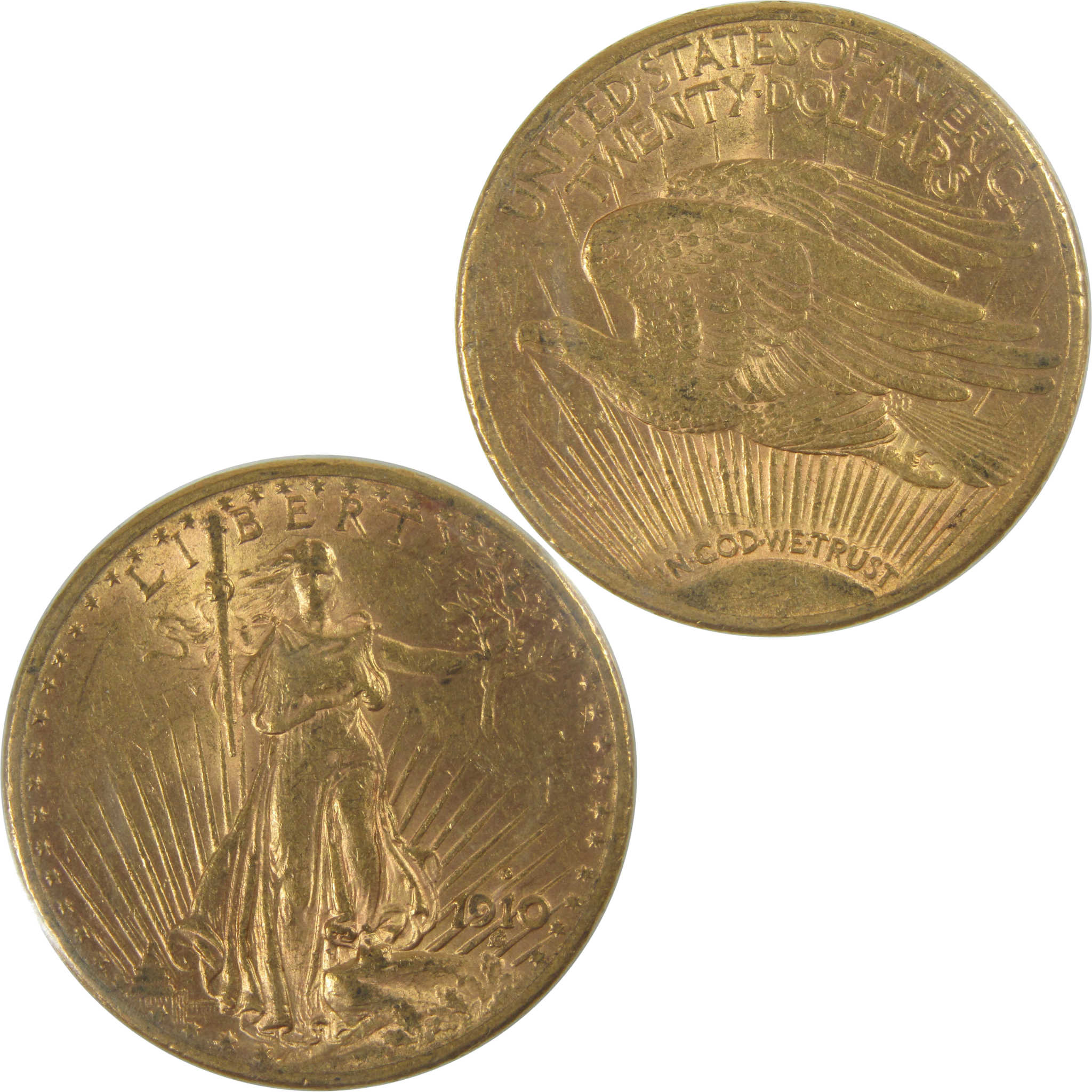 1910 S Saint-Gaudens Double Eagle AU About Uncirculated Gold $20 Coin