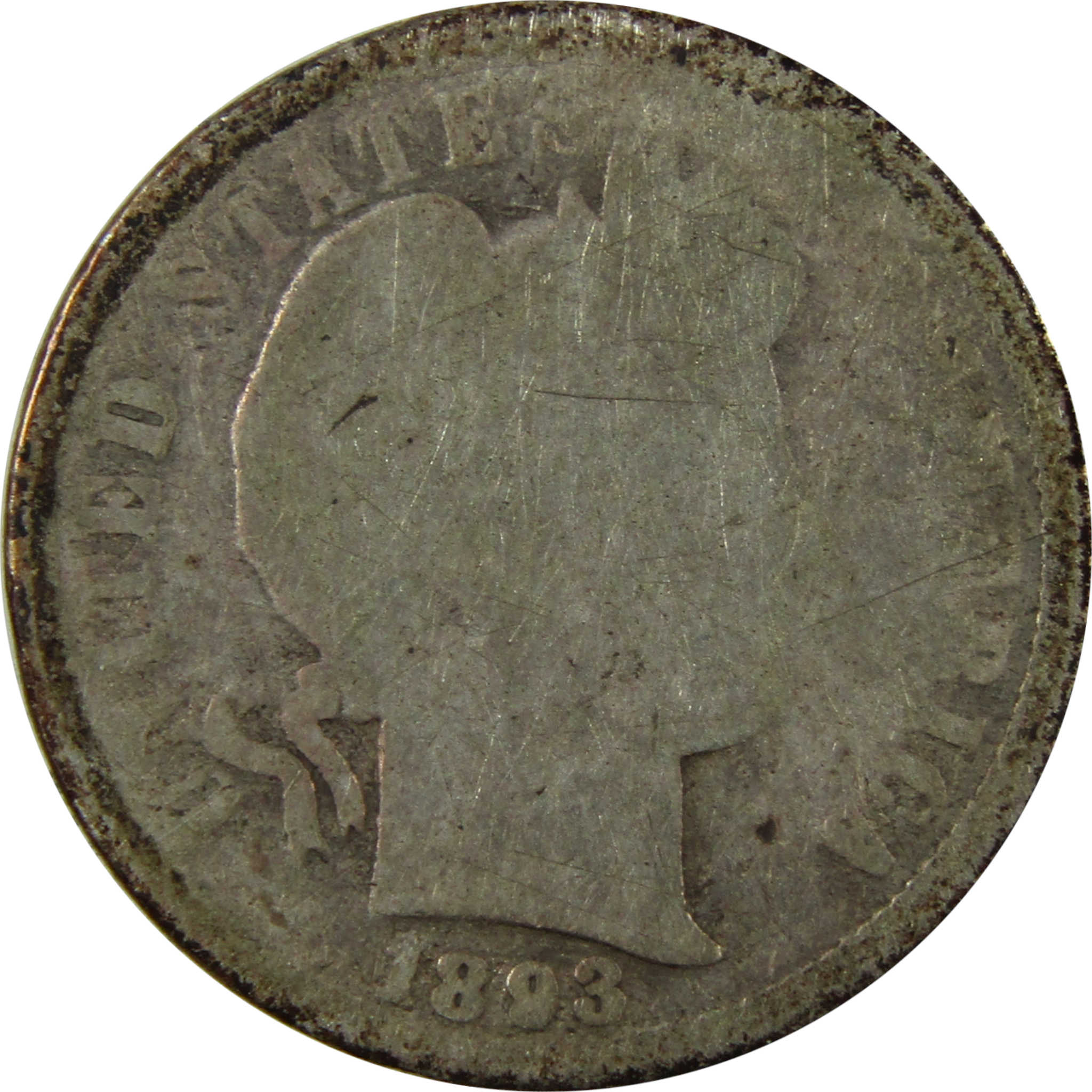 1893 O Barber Silver Dime AG About Good 10c Coin SKU:CP1345