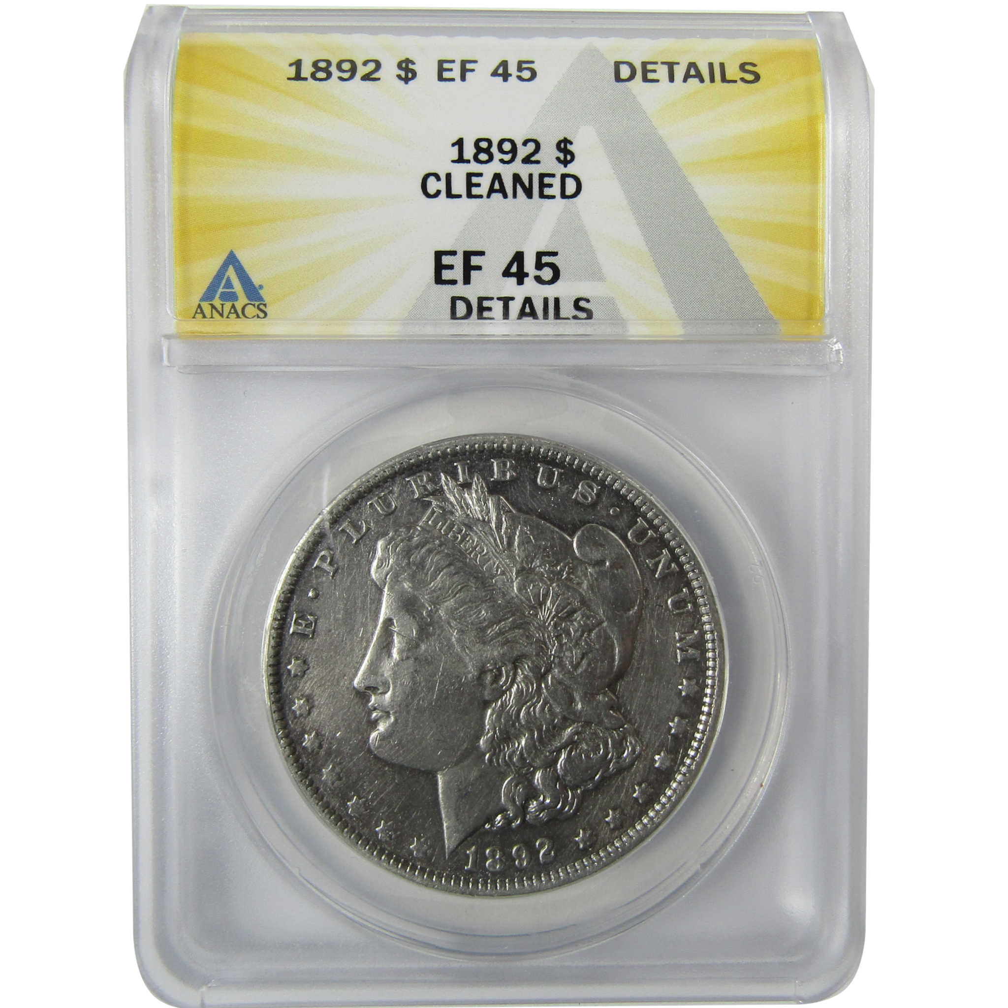 1892 Morgan Silver Dollar EF 45 Details ANACS $1 CoinSKU:CP864