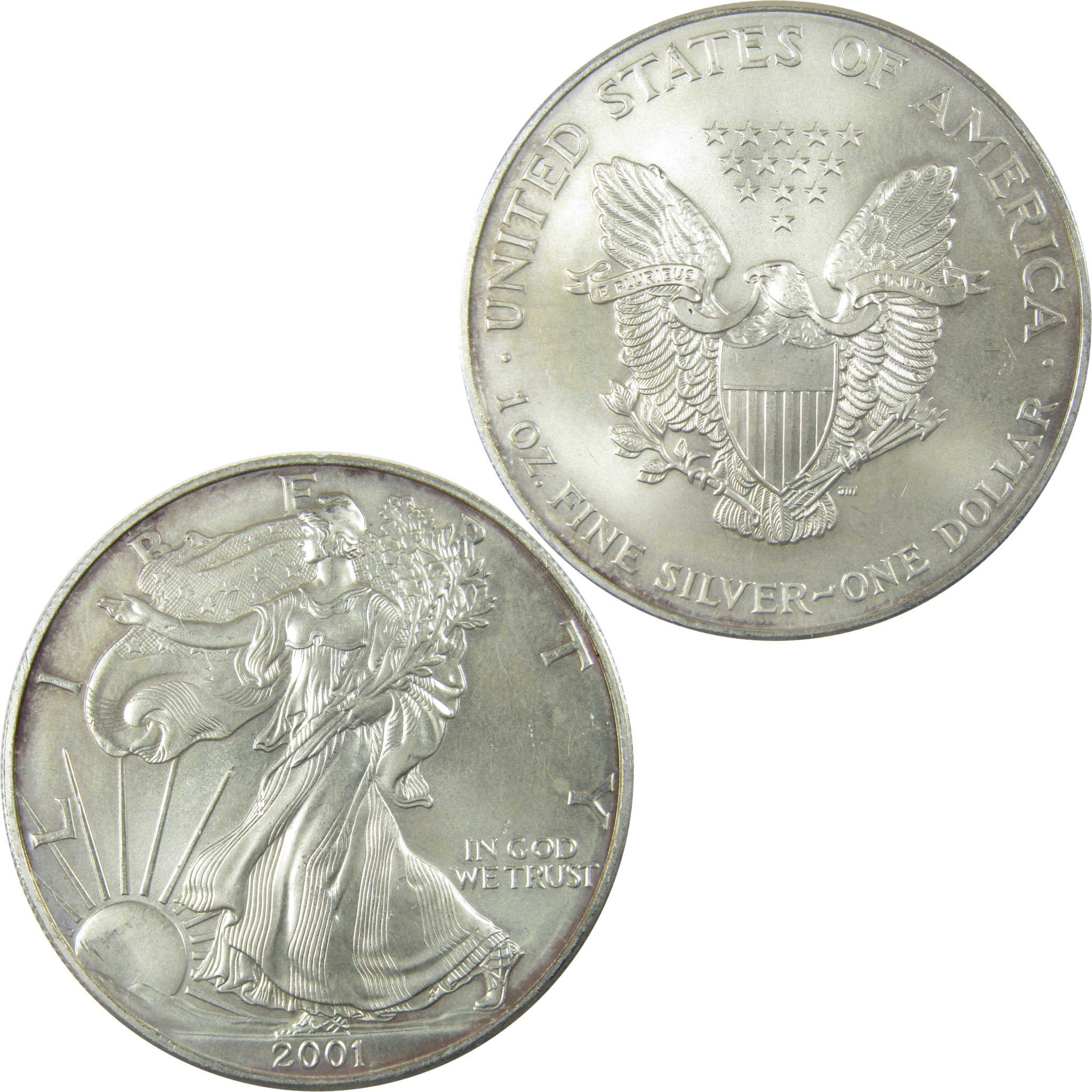2001 American Silver Eagle Uncirculated Mint State $1 Coin SKU:CP1514
