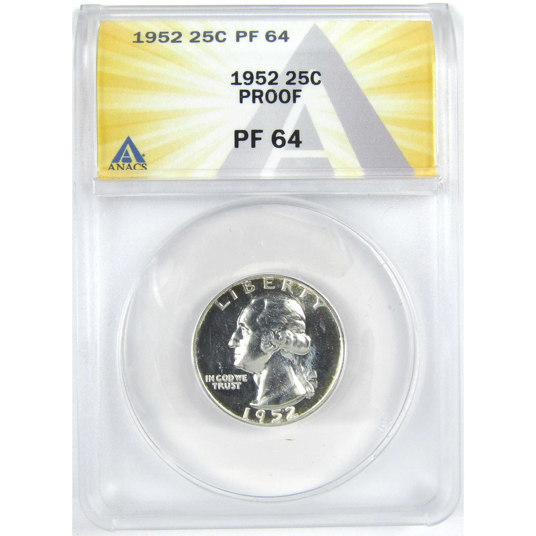 1952 Washington Quarter PF 64 ANACS Silver 25c Proof Coin SKU:I16330