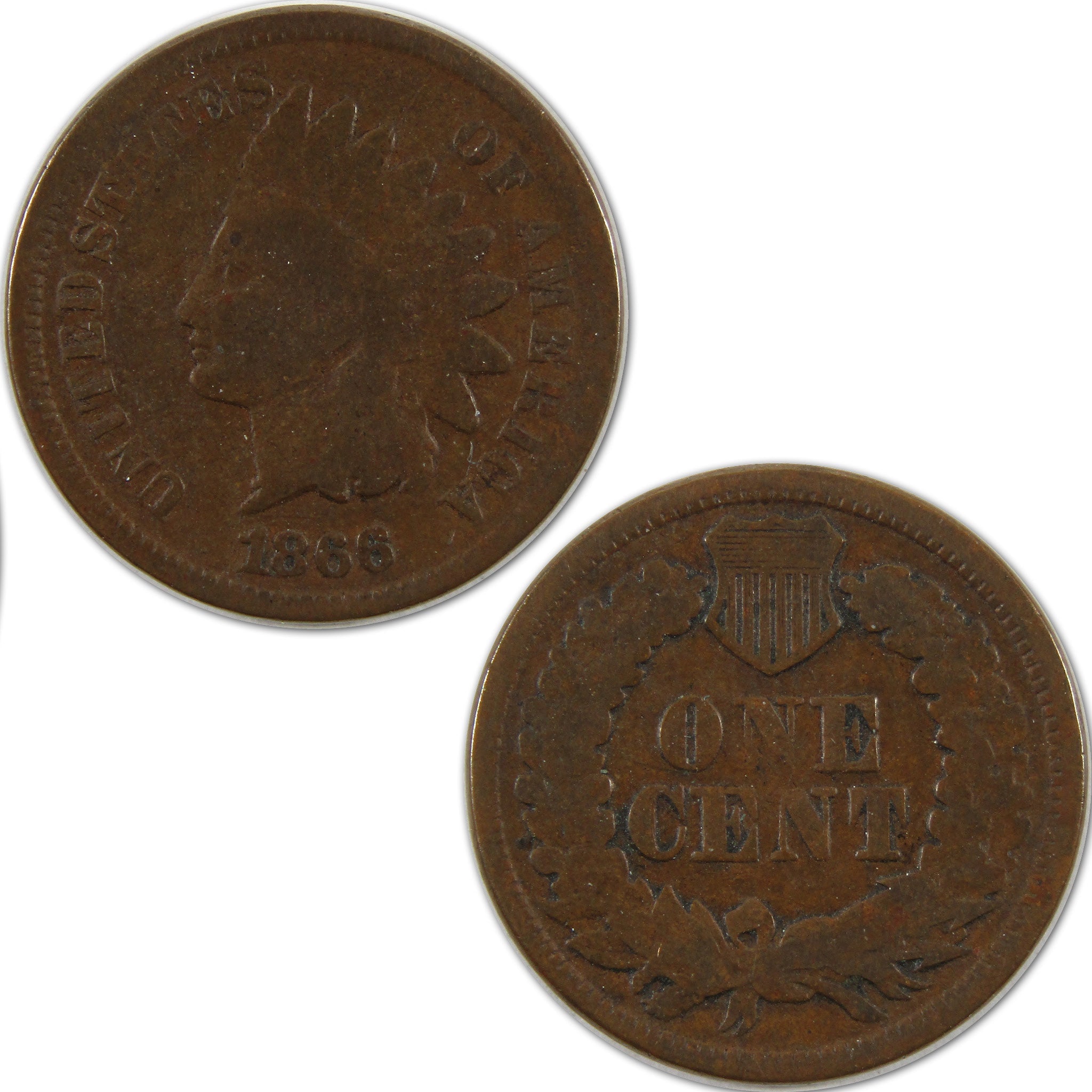 1866 Indian Head Cent G Good Penny 1c Coin SKU:I10394