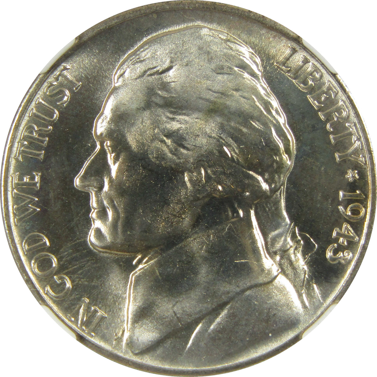 1943 D Jefferson Wartime Silver Nickel MS 67 6FS NGC Coin SKU:I28714