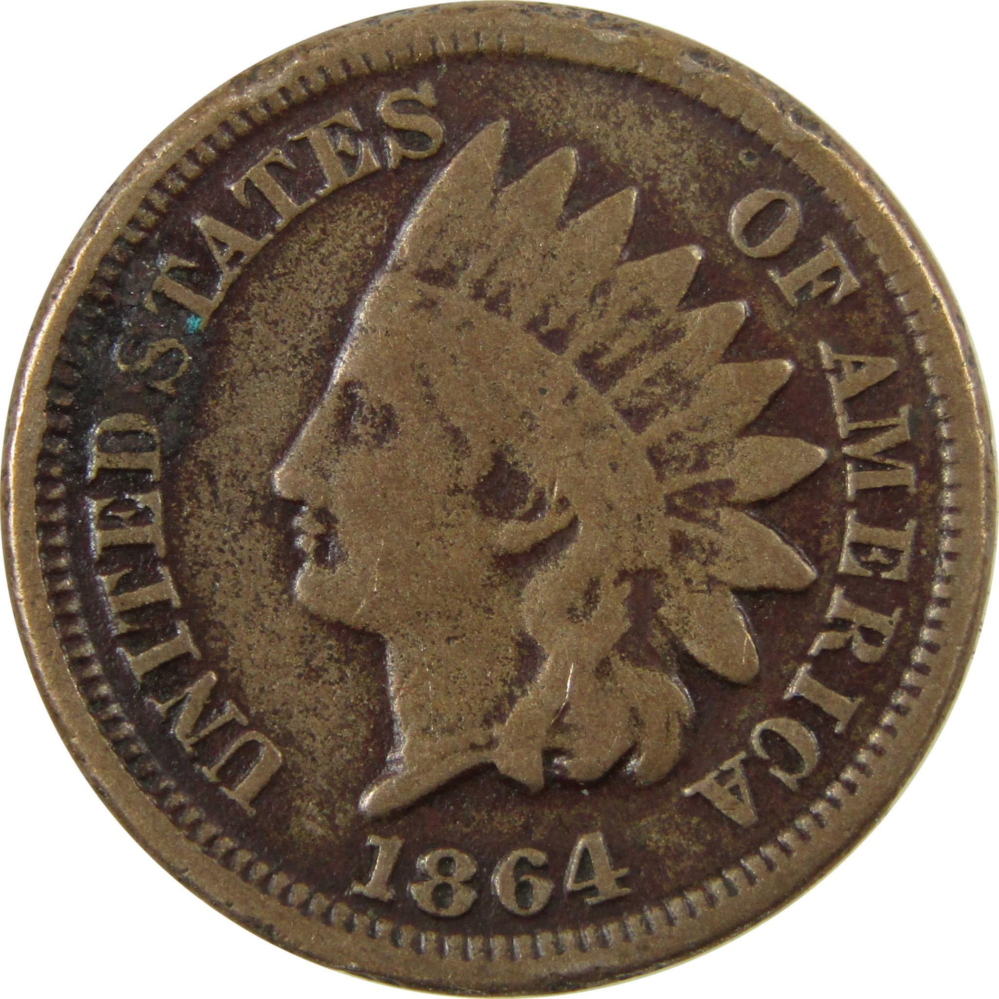 1864 Indian Head Copper-Nickel Cent VG Very Good Penny SKU:CP1127
