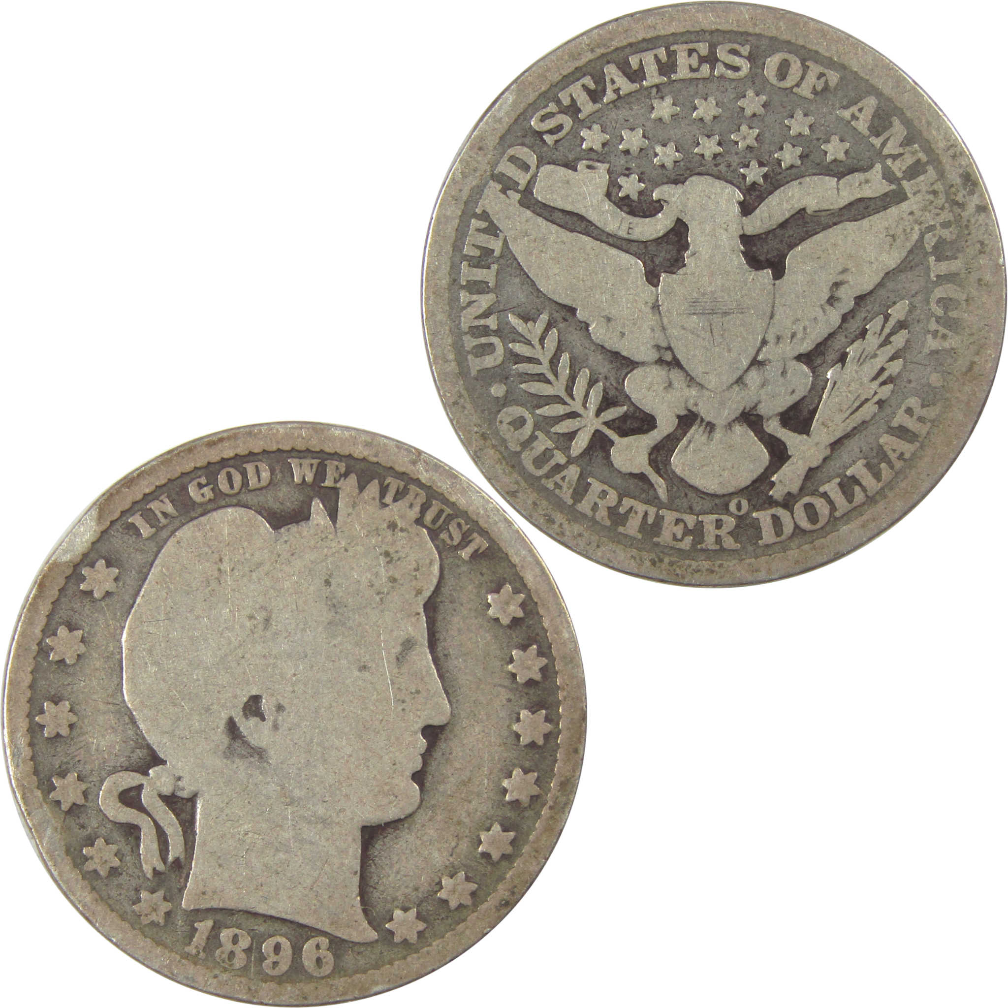 1896 O Barber Quarter AG About Good Silver 25c Coin SKU:I21872