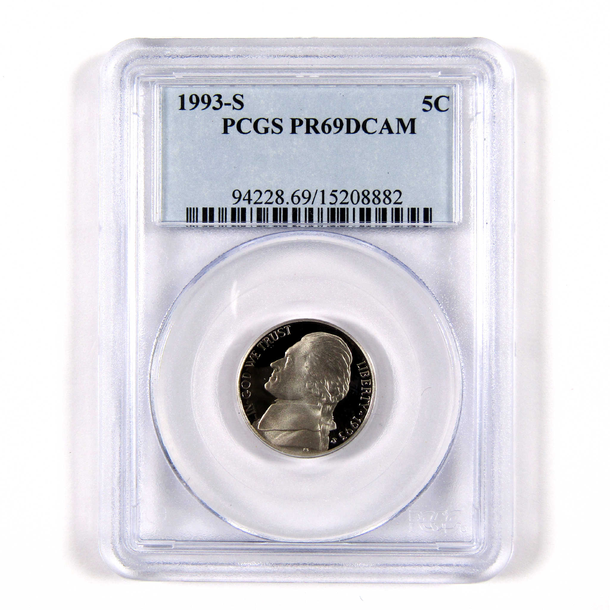 1993 S Jefferson Nickel PF 69 DCAM PCGS 5c Proof Coin SKU:CPC4143