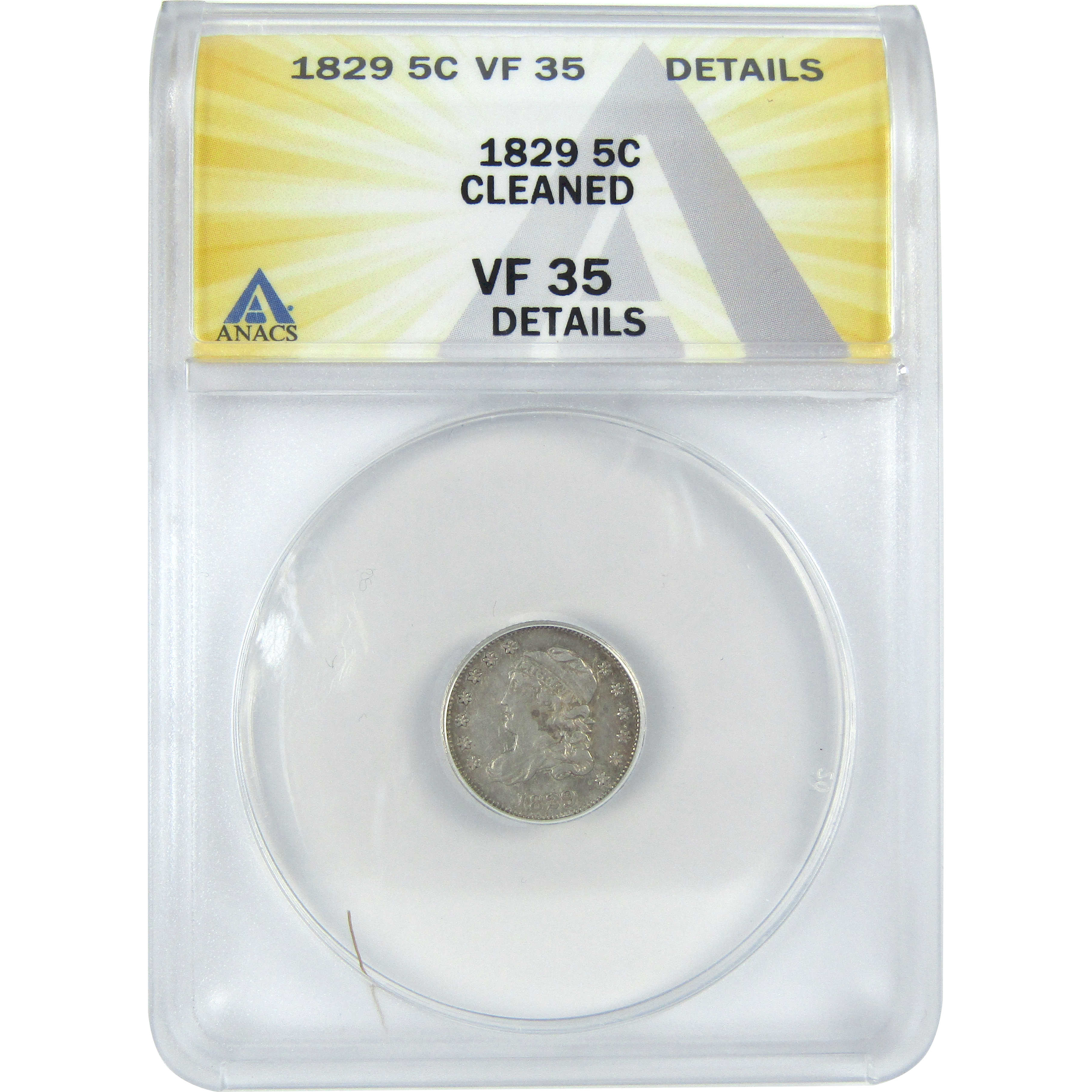 1829 Capped Bust Half Dime VF 35 Details ANACS Silver 5c SKU:I16100