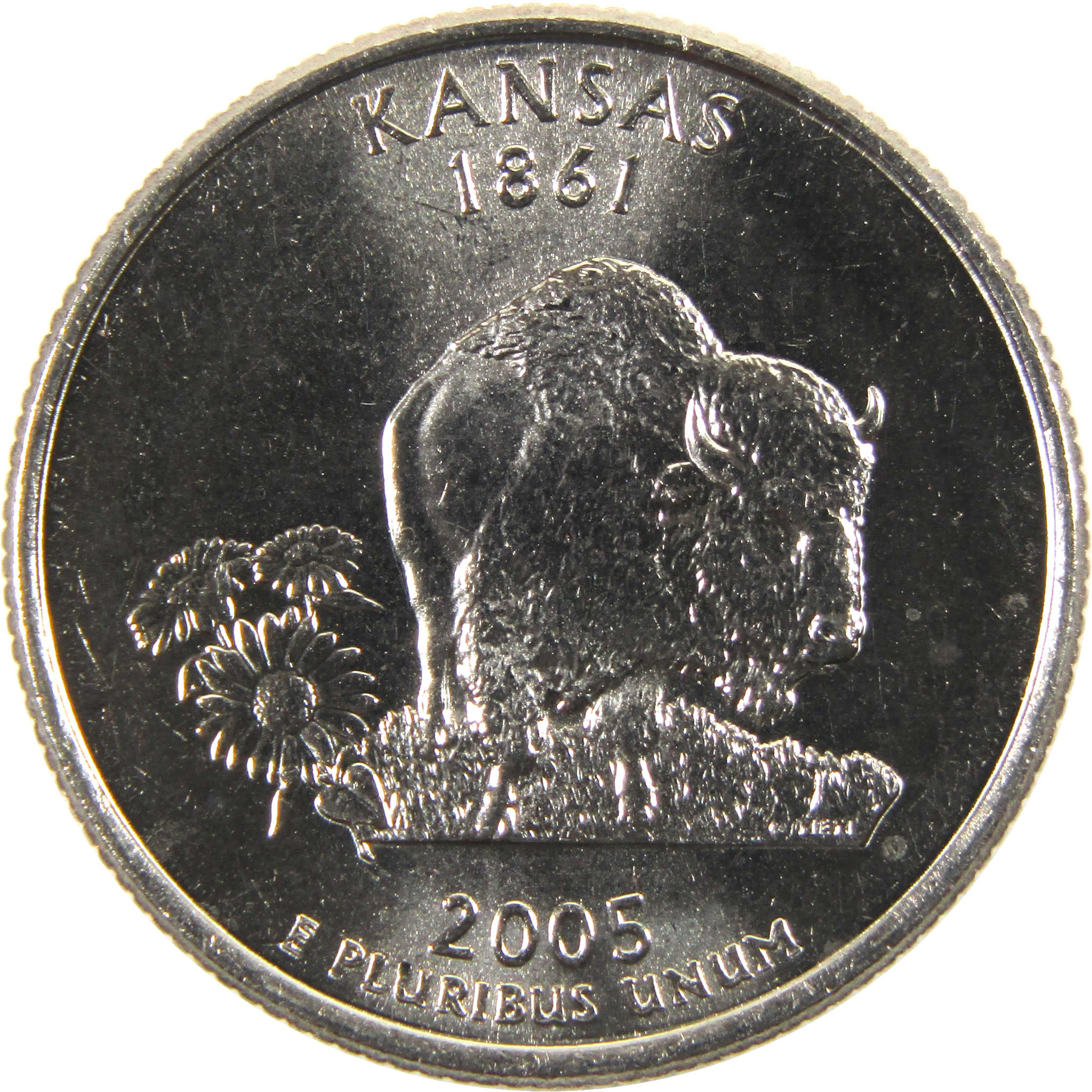 2005 D Kansas State Quarter BU Uncirculated Clad 25c Coin