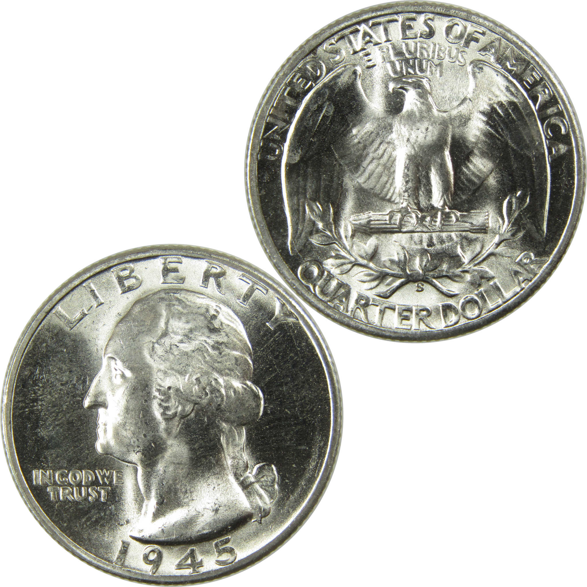 1945 S Washington Silver Quarter Uncirculated Mint State SKU:I27830