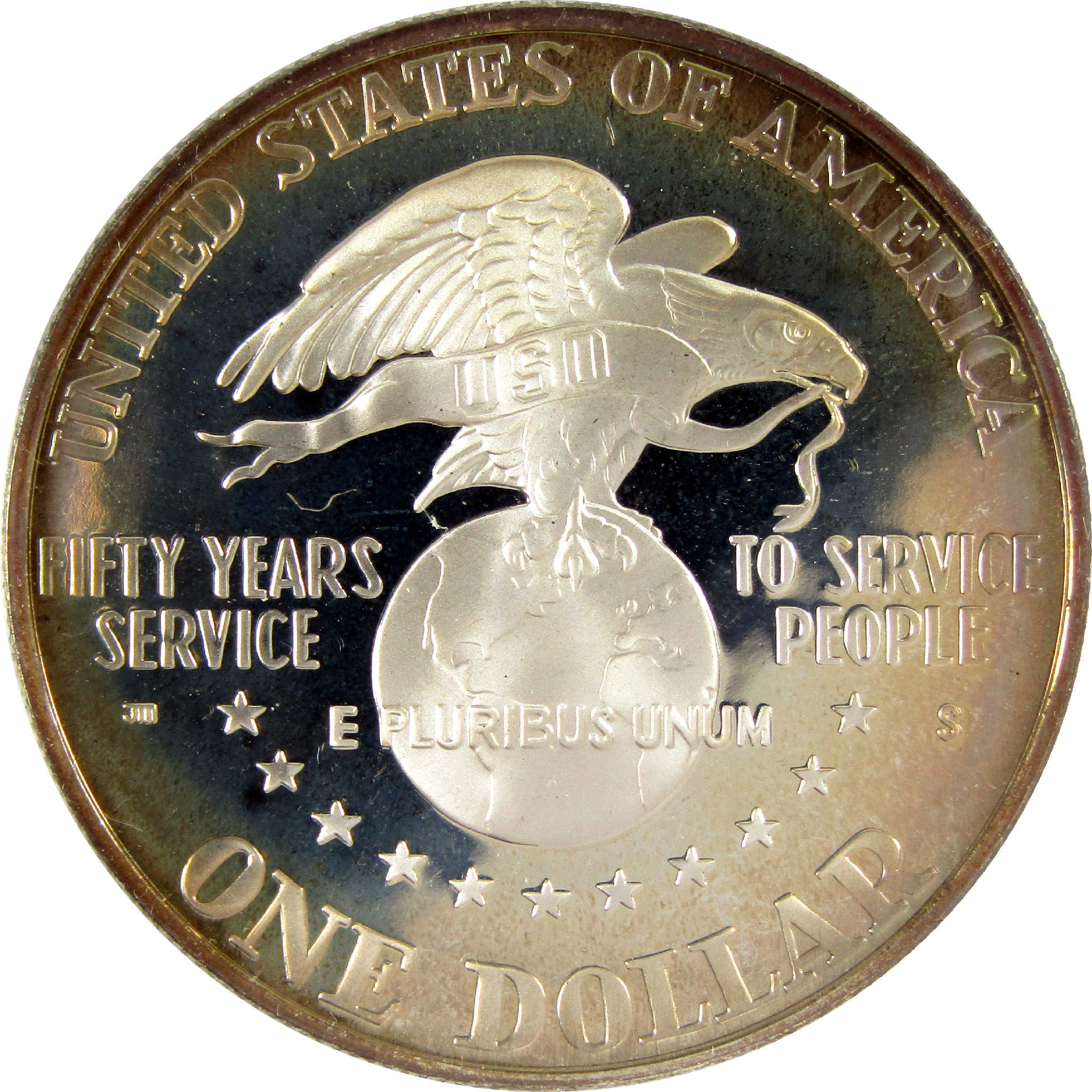 USO Commemorative Dollar 1991 S Silver $1 Proof OGP COA SKU:CPC5733