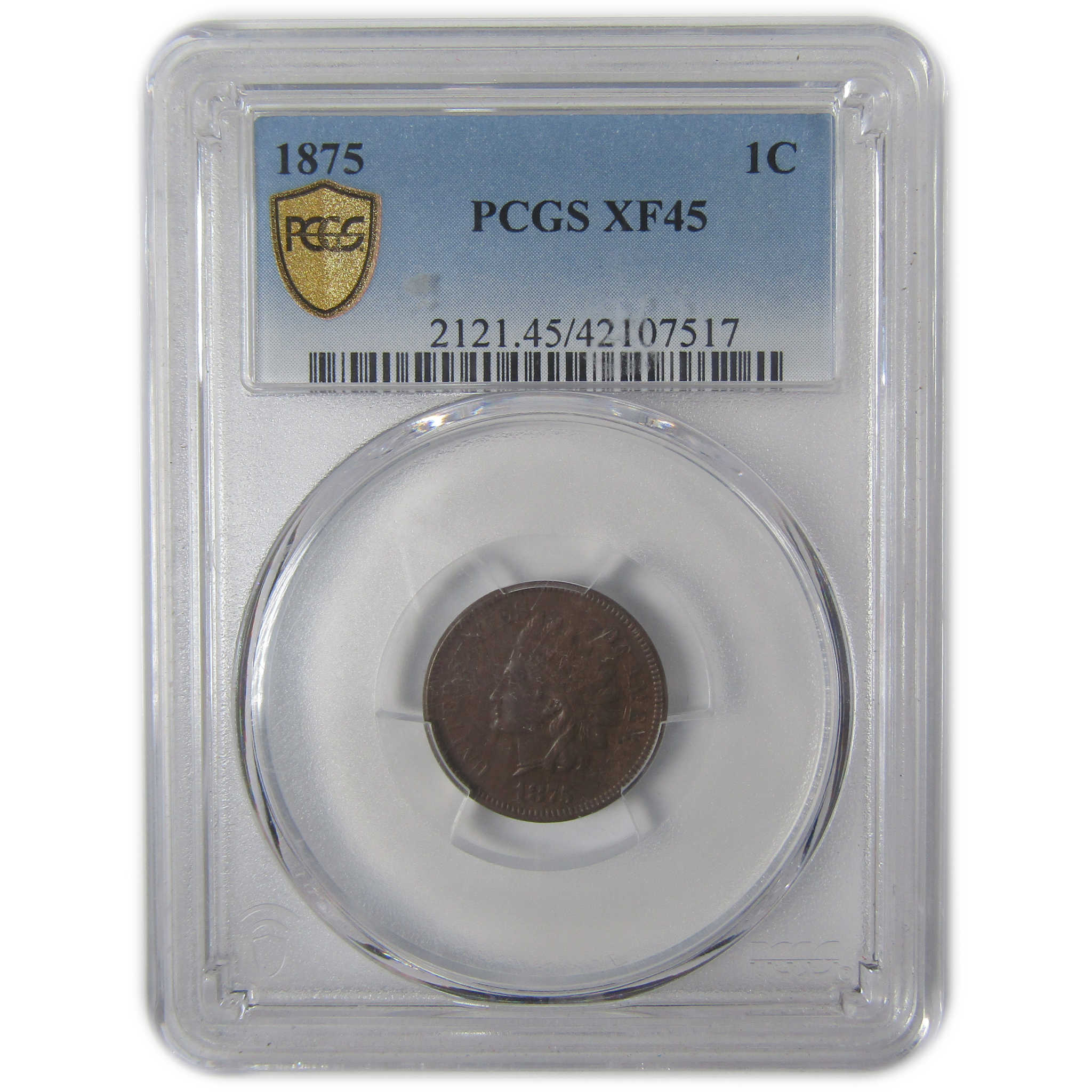 1875 Indian Head Cent XF 45 PCGS Penny 1c Coin SKU:I17169