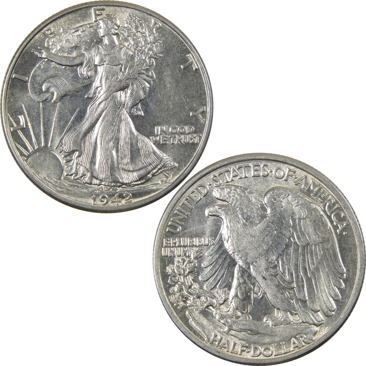 1942 Liberty Walking Silver 50c Borderline Uncirculated SKU:I28654
