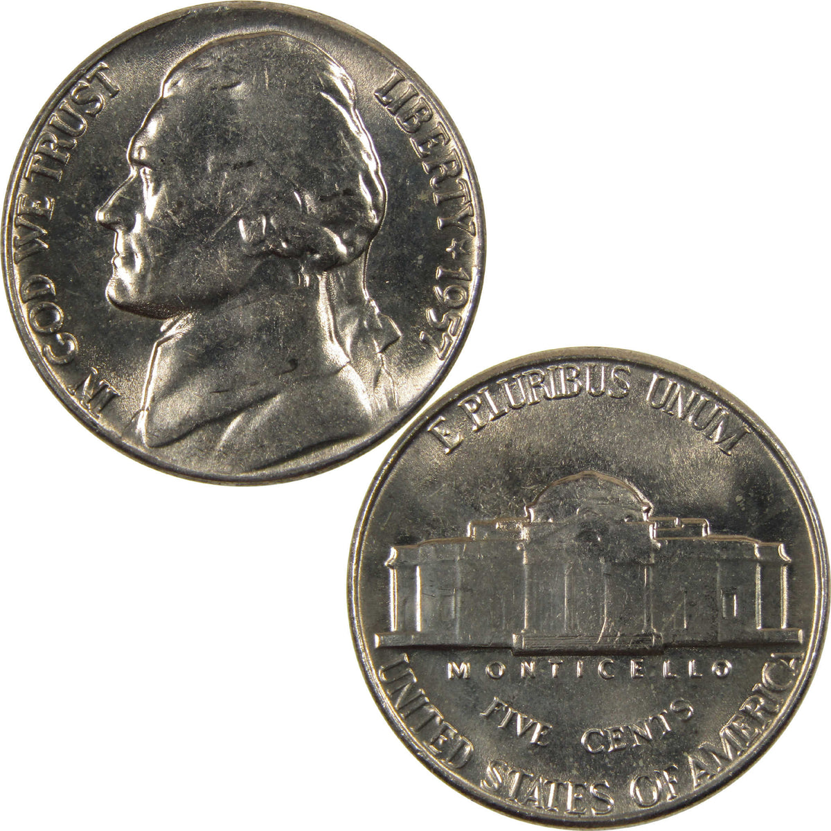1957 Jefferson Nickel Uncirculated Mint State 5c Coin Collectible