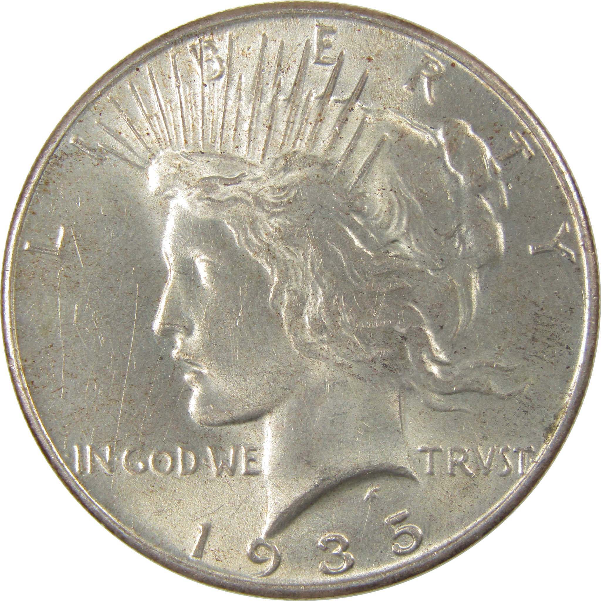 1935 Peace Dollar Borderline Uncirculated Silver $1 Coin SKU:I23836