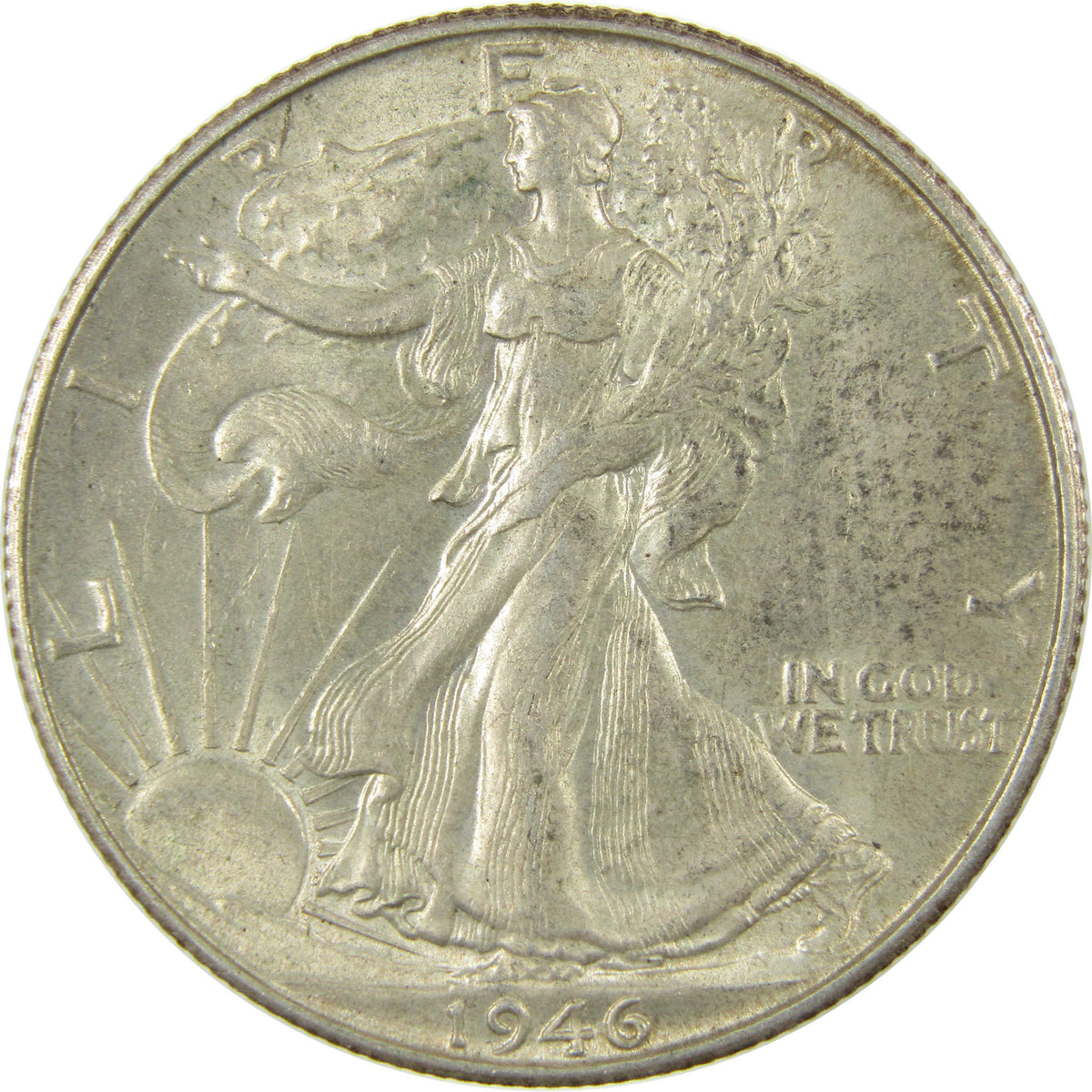 1946 S Liberty Walking Silver 50c Borderline Uncirculated SKU:I28651