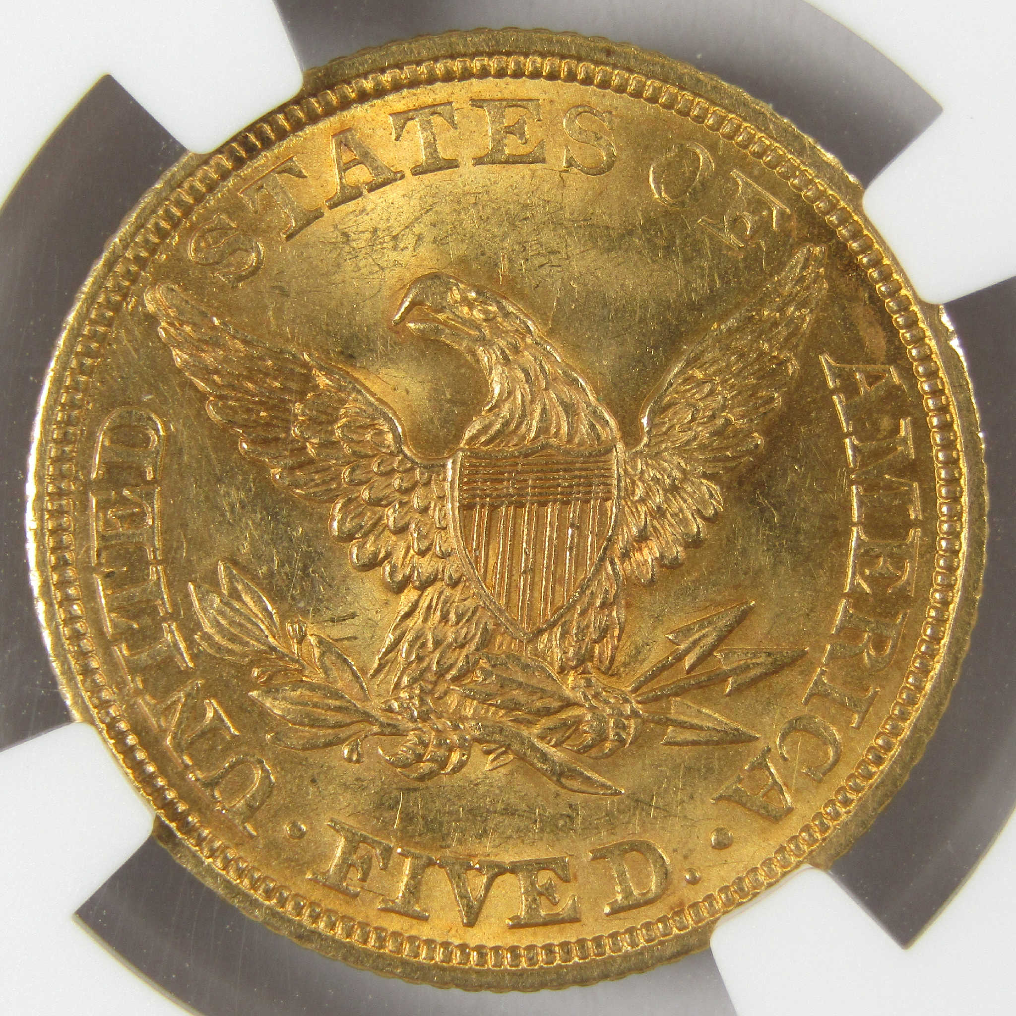 1844 Liberty Head Gold $5 Half Eagle MS 64 NGC Uncirculated Coin