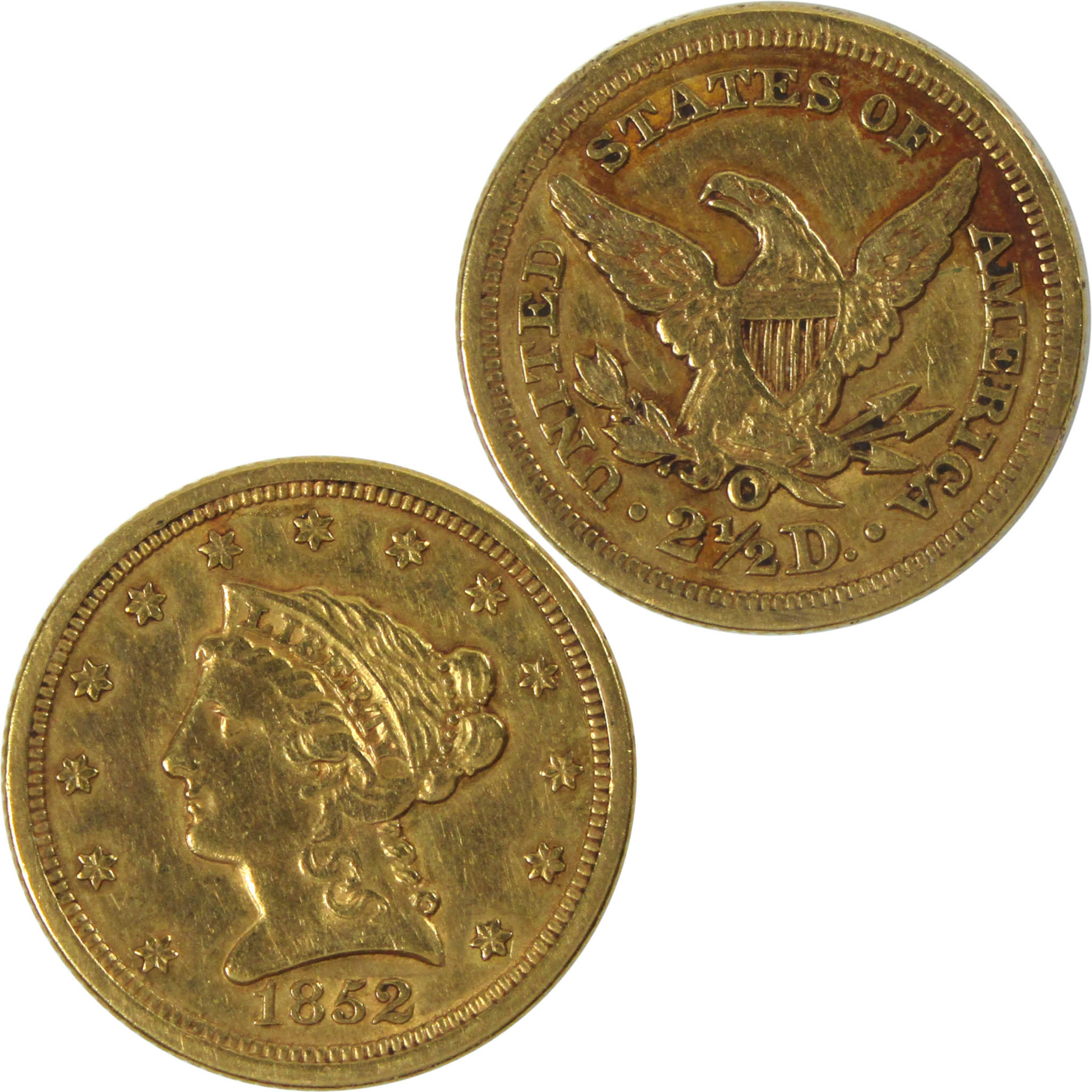 1852 O Liberty Head Quarter Eagle XF EF Gold $2.50 Coin SKU:CPC7192