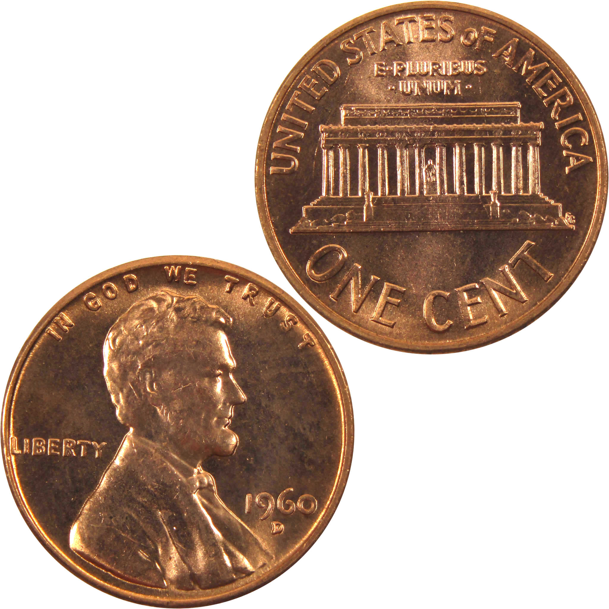 1960 D Large Date Lincoln Memorial Cent BU Uncirculated Penny 1c Coin