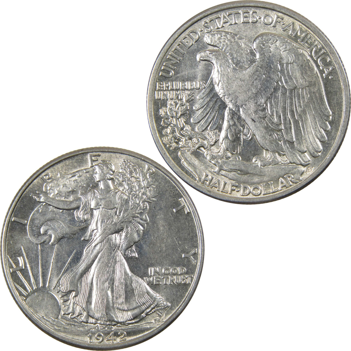 1942 Liberty Walking Silver 50c Borderline Uncirculated SKU:I28654