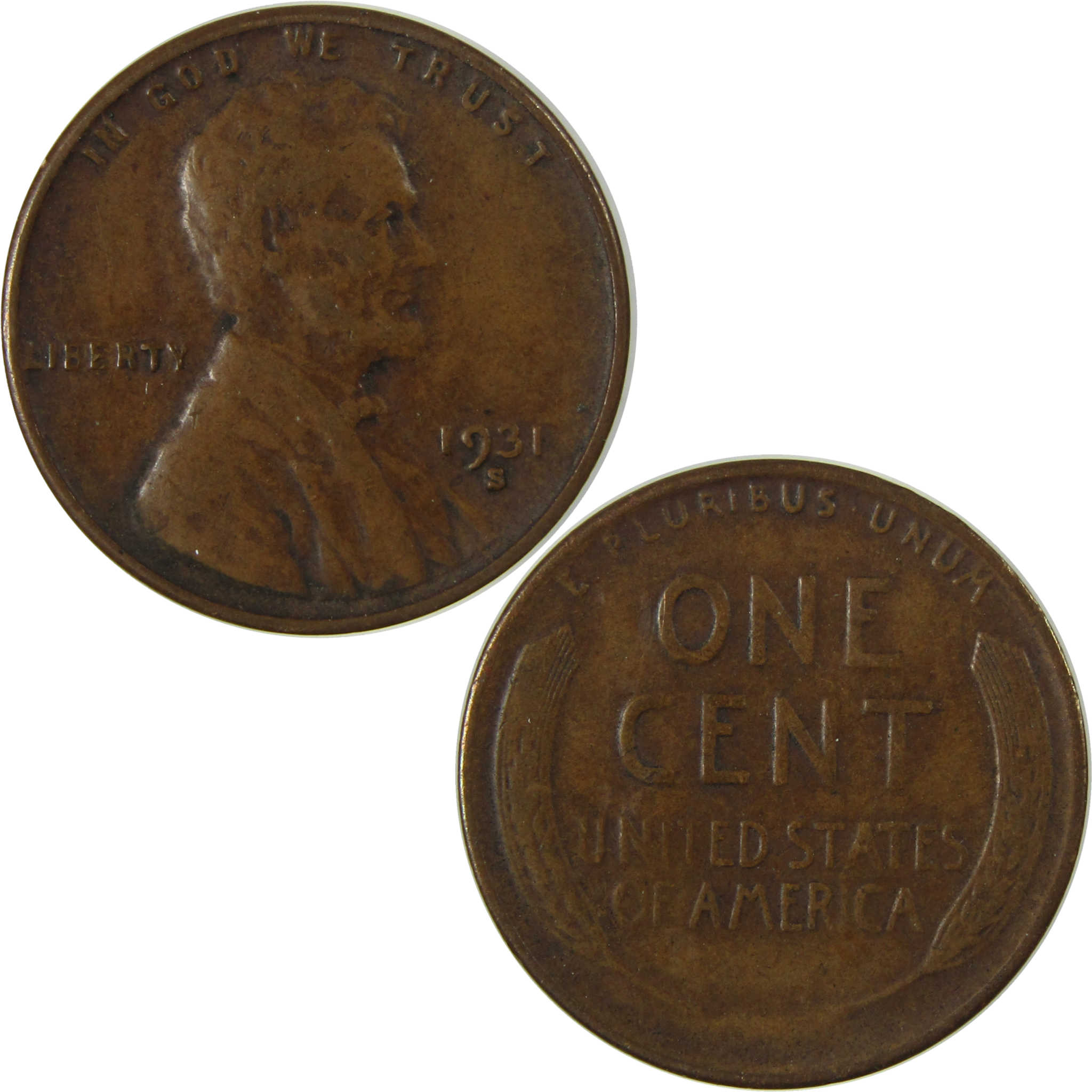 1931 S Lincoln Wheat Cent F Fine Penny 1c Coin Collectible SKU:I28249