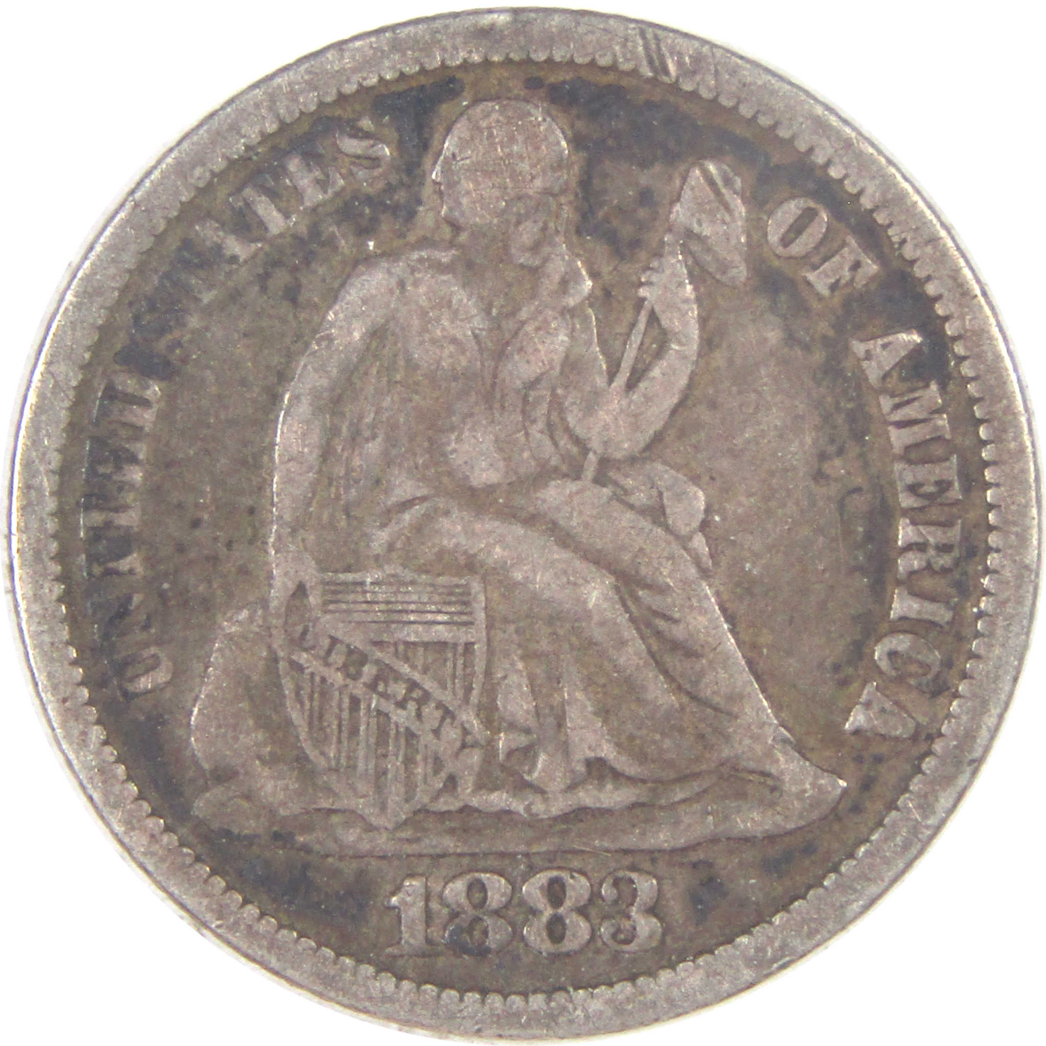 1883 Seated Liberty Dime VF Very Fine Silver 10c Coin SKU:I16922