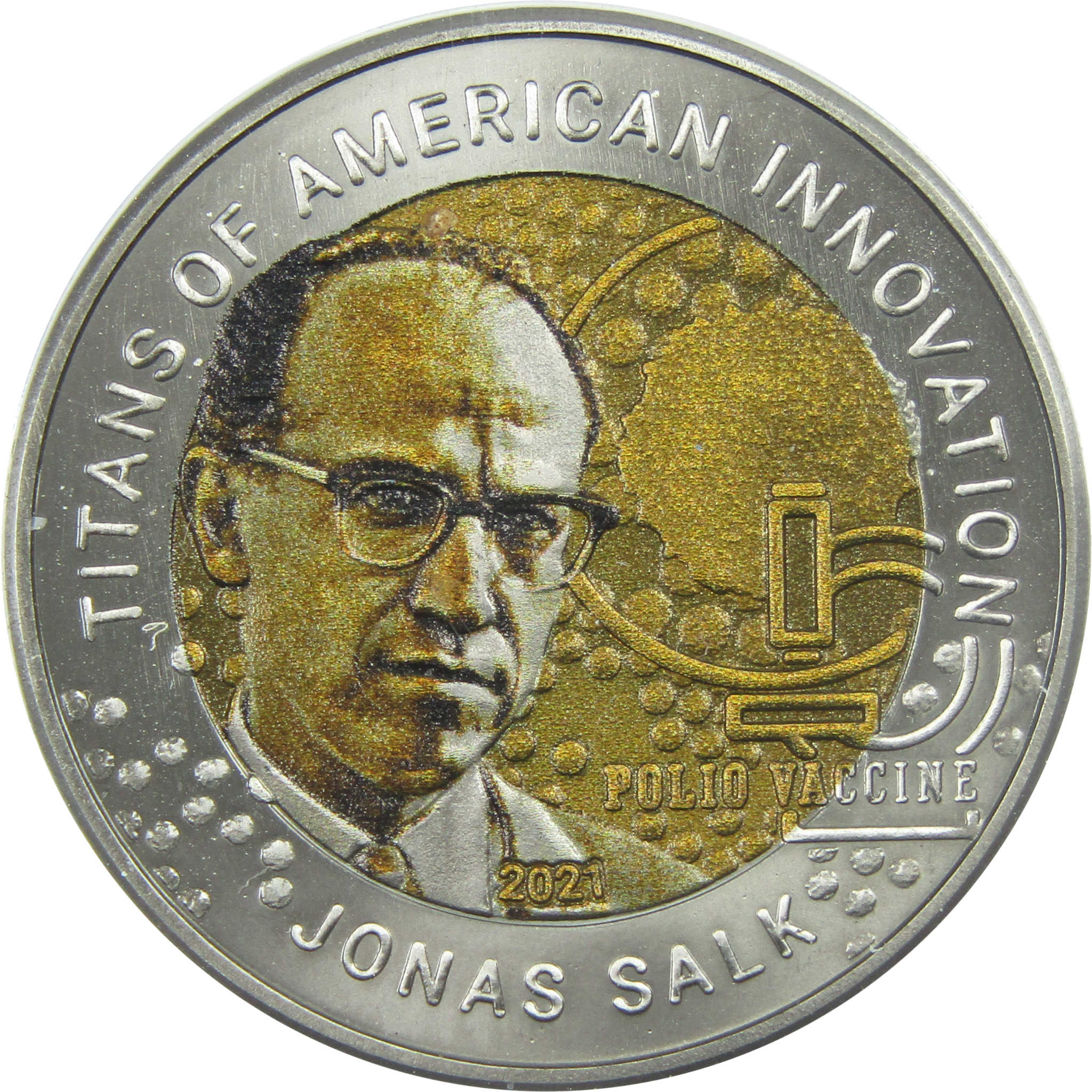 Titans of American Innovation Jonas Salk Titanium 2 Cedis 2021 Ghana