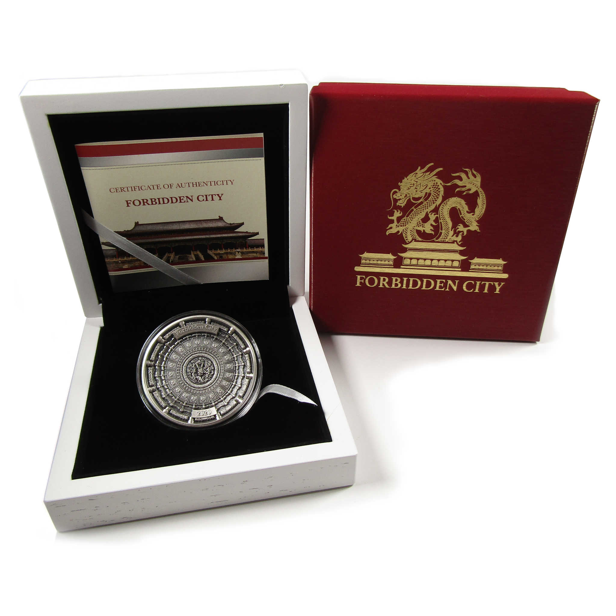 Forbidden City 100 g .999 Silver $10 Coin 2020 Solomon Islands COA