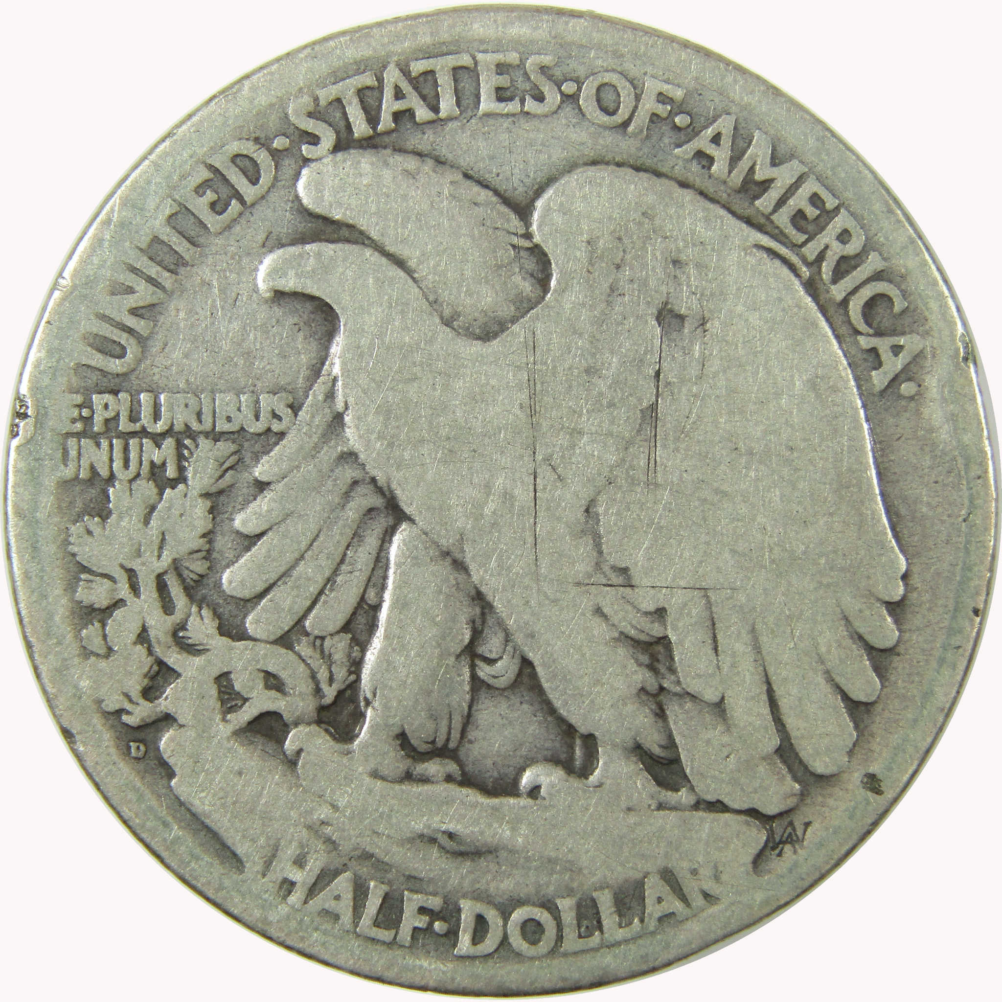 1919 D Liberty Walking Silver 50c VG Very Good Details SKU:CP1458