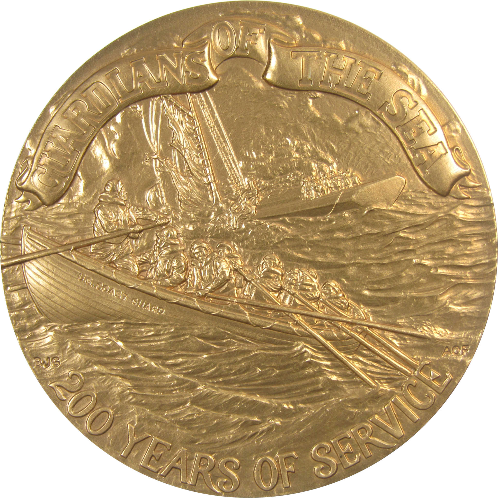 1990 Bronze US Coast Guard Bicentennial 3 Inch Medal SKU:CPC9051