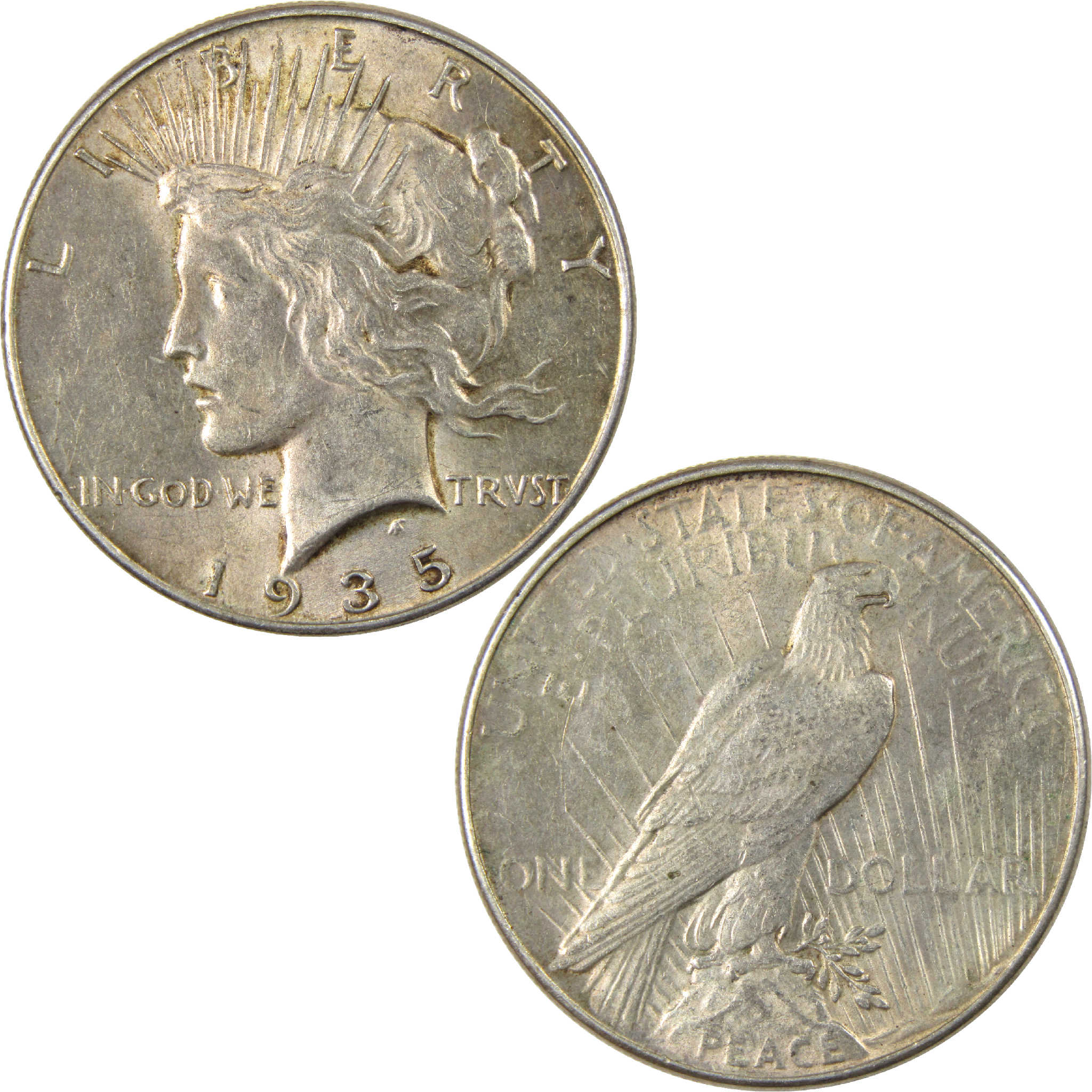 1935 Peace Dollar AU About Uncirculated Silver $1 Coin SKU:I11626