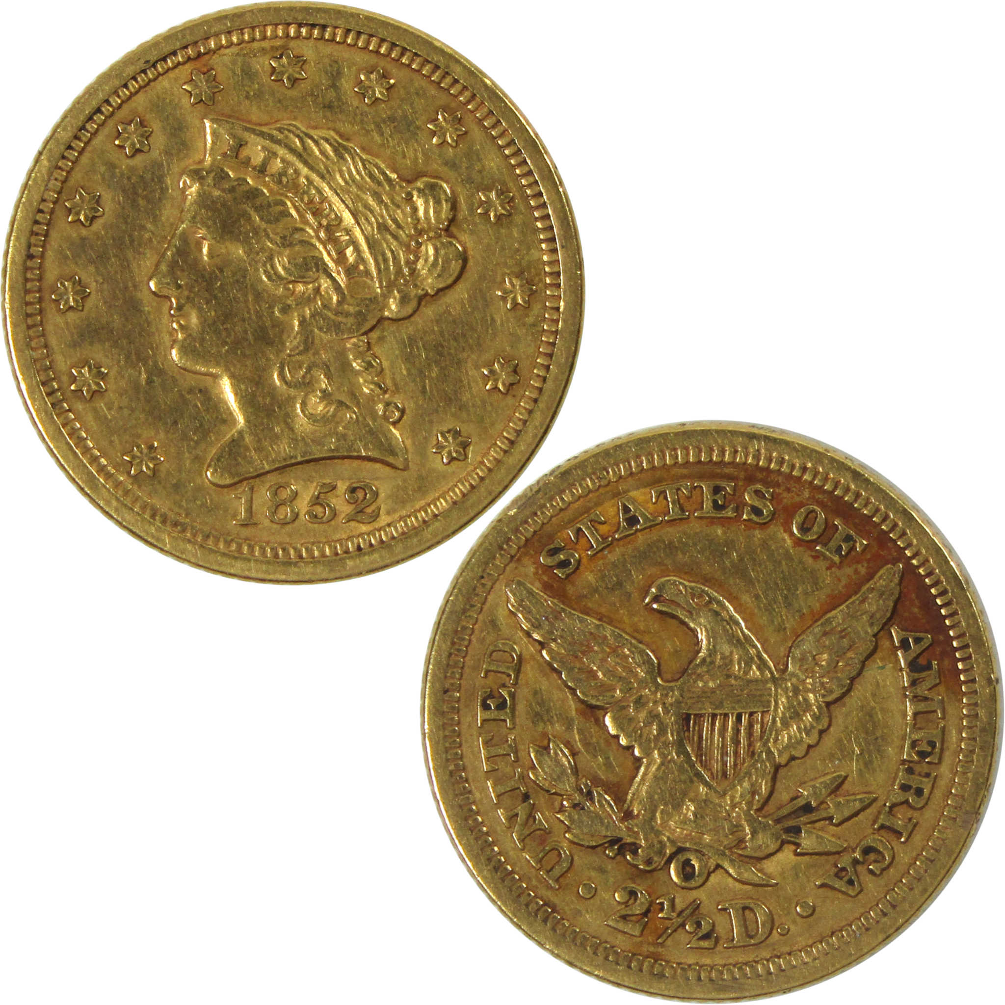 1852 O Liberty Head Quarter Eagle XF EF Gold $2.50 Coin SKU:CPC7192