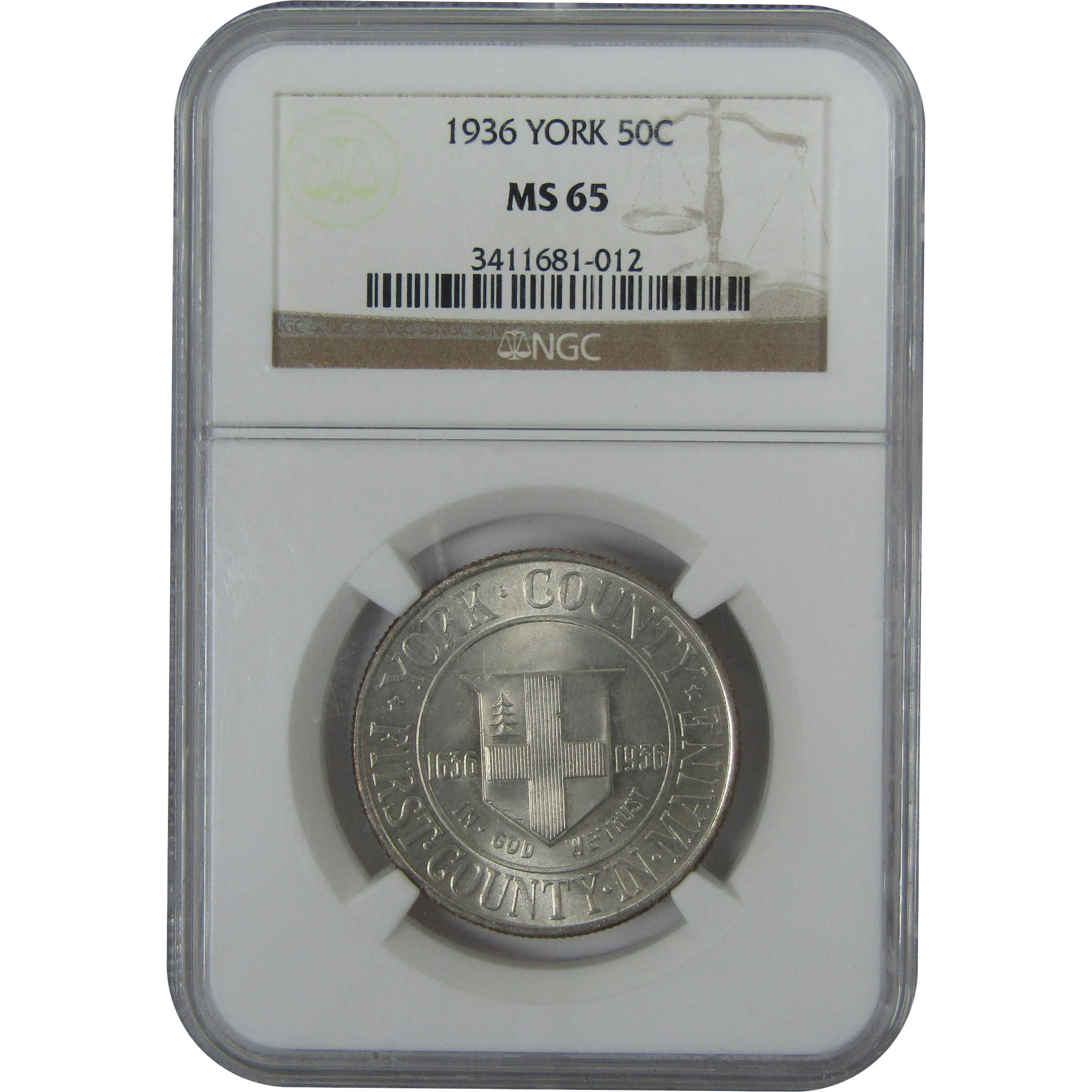 York County Commemorative Half Dollar 1936 MS 65 NGC Silver 50c Coin