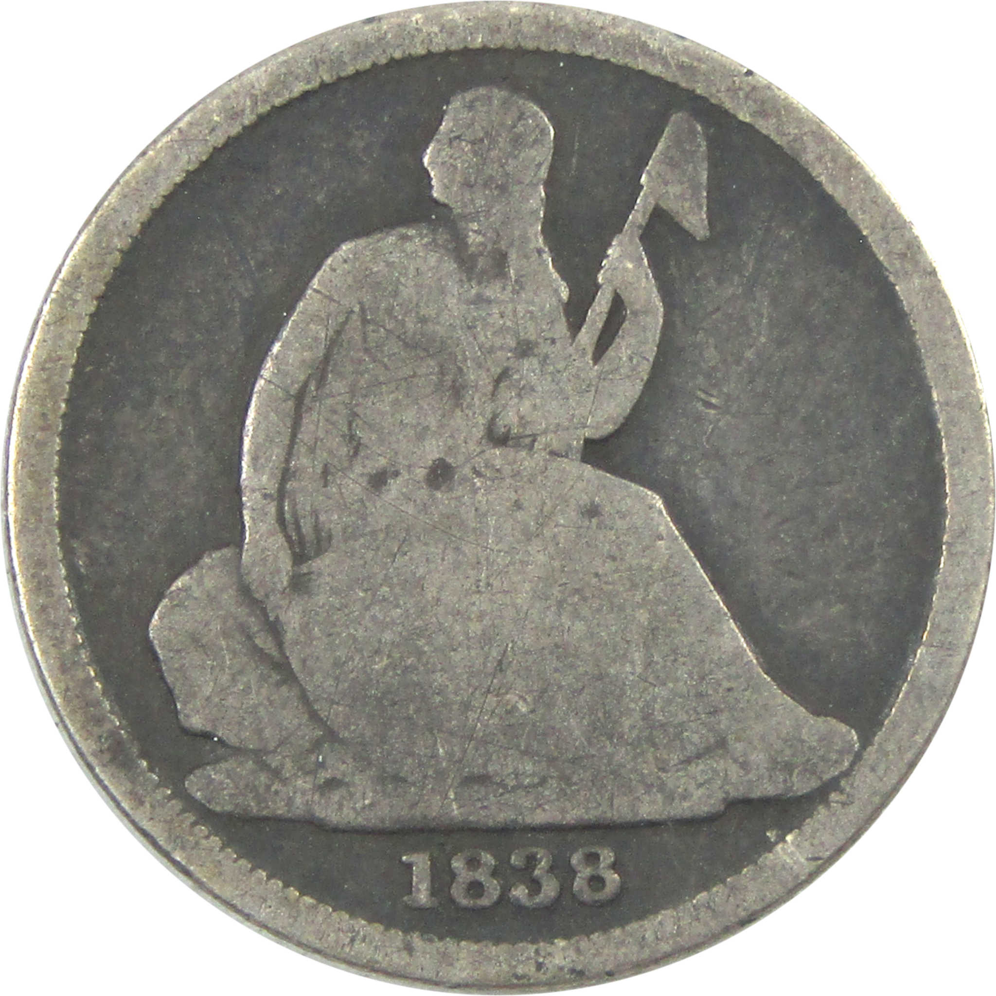 1838 O Seated Liberty Dime G Good Details Silver 10c Coin SKU:I15346