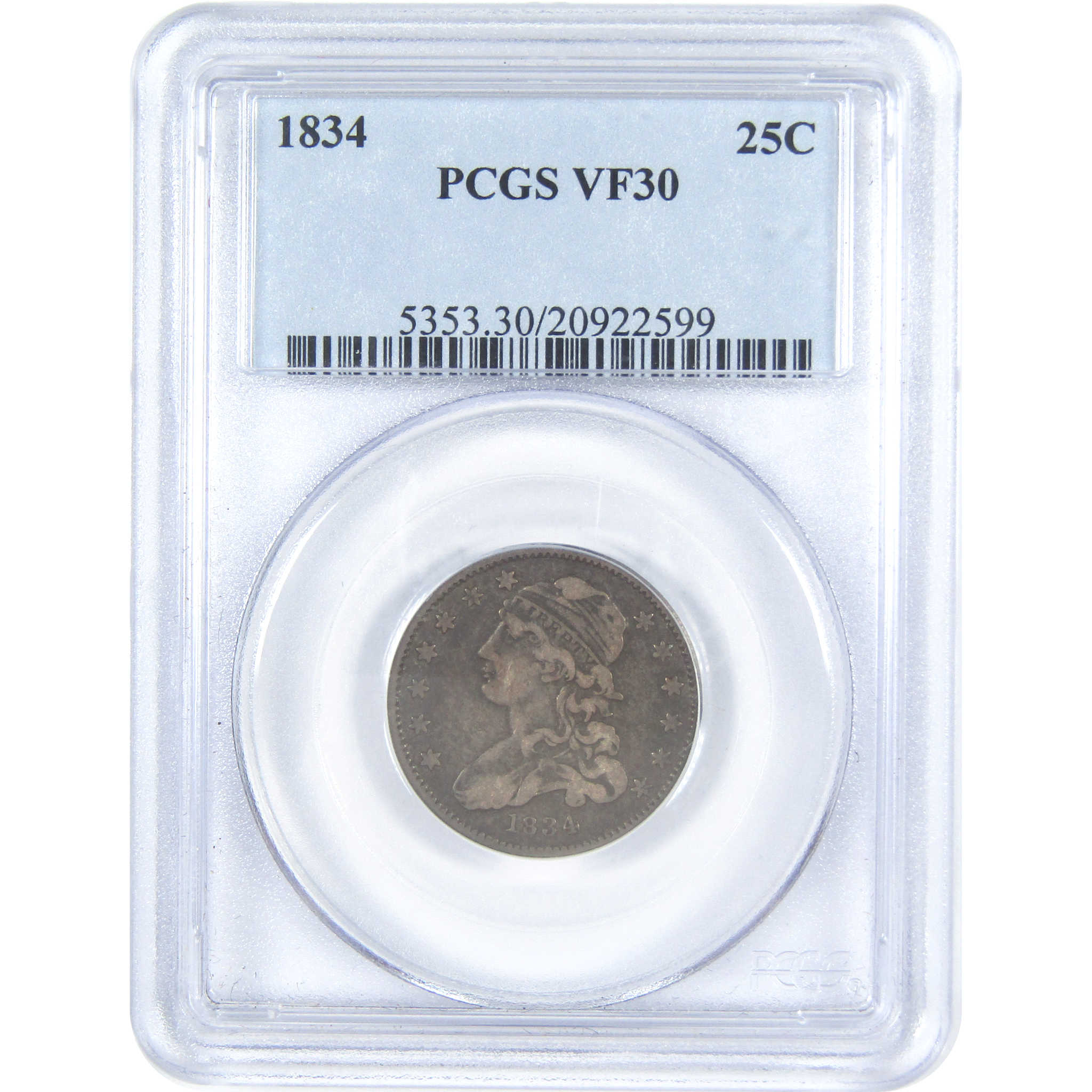 1834 Capped Bust Quarter VF 30 PCGS Silver 25c Coin SKU:I15384