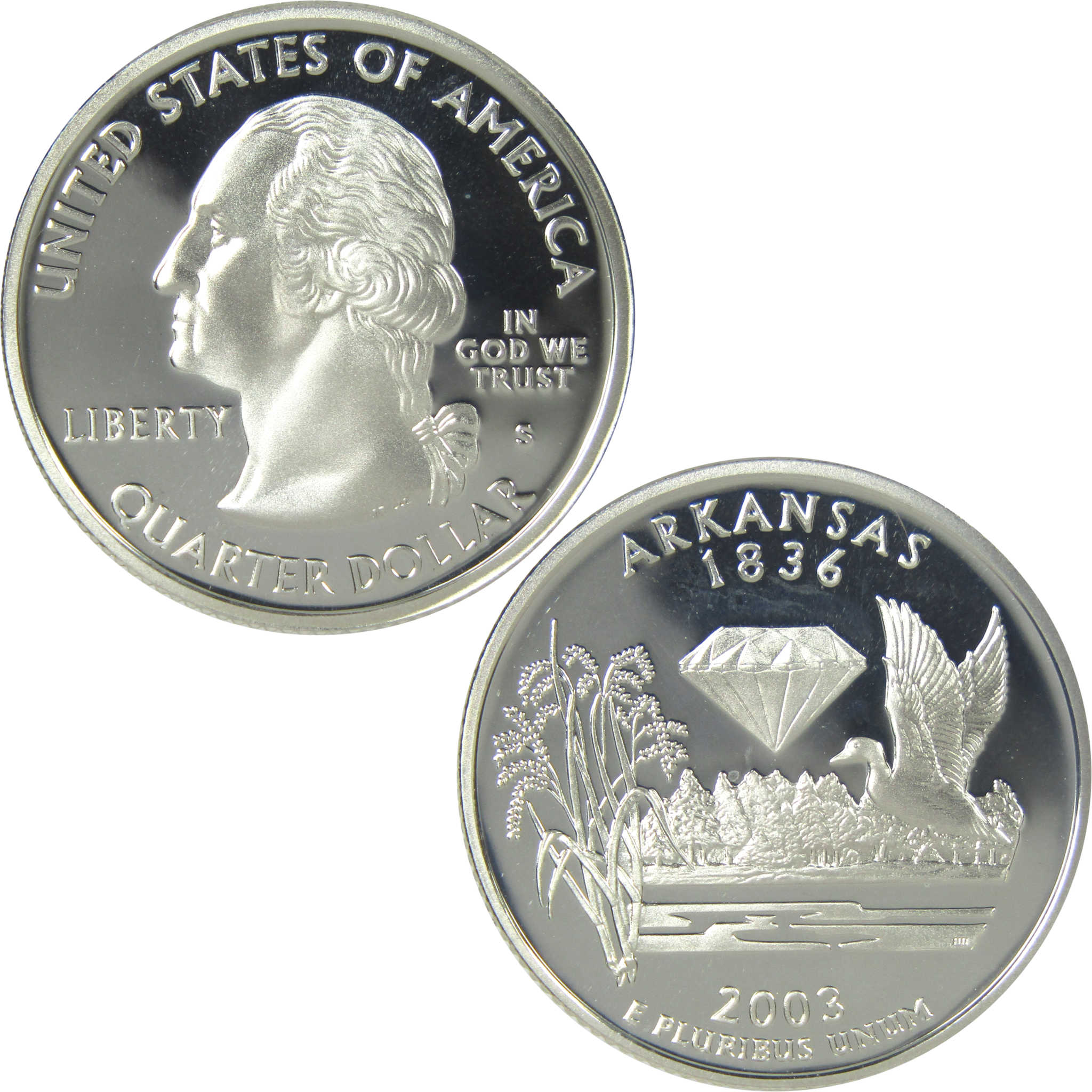 2003 S Arkansas State Quarter Choice Proof Silver 25c Coin