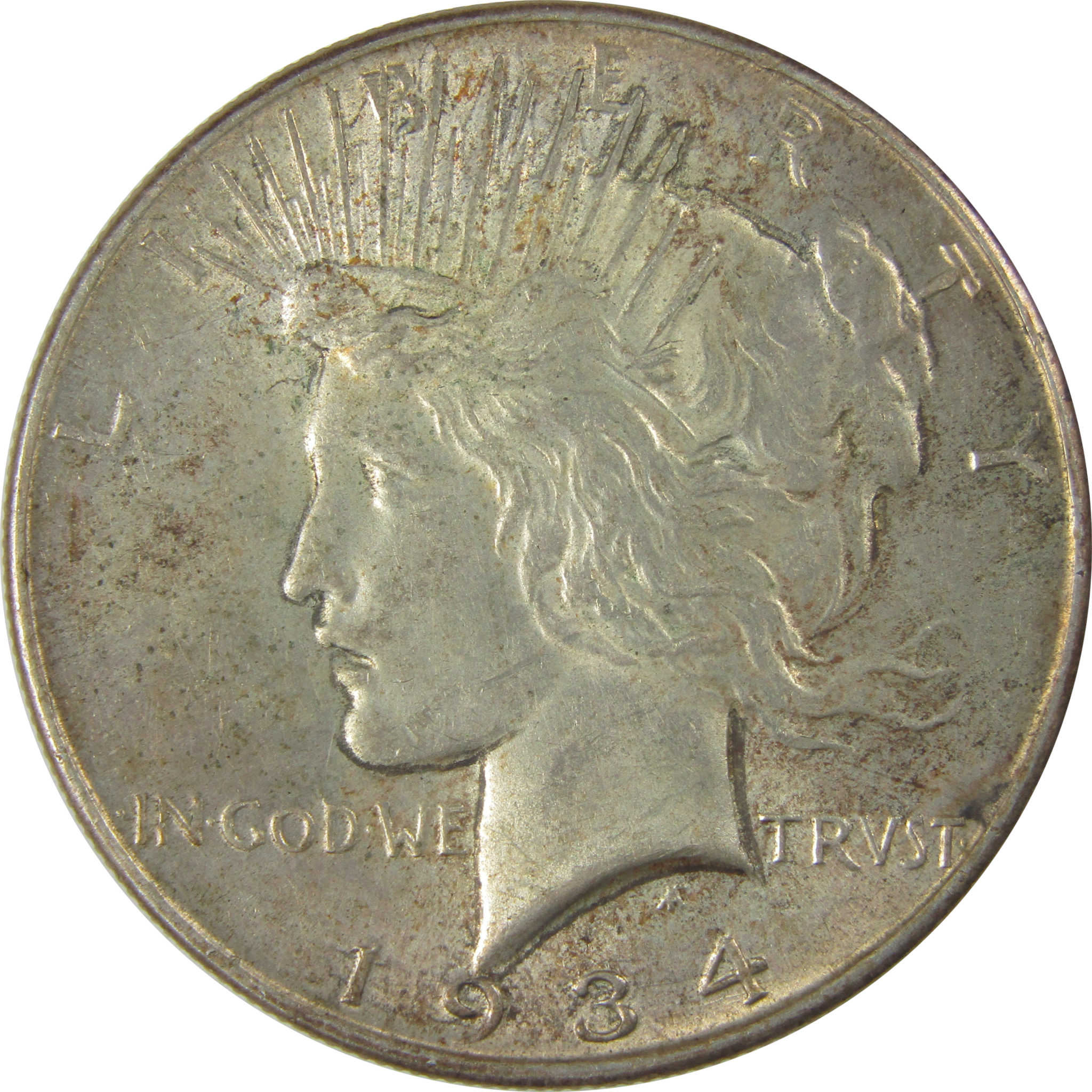 1934 Peace Dollar AU About Uncirculated Silver $1 Coin SKU:I23241