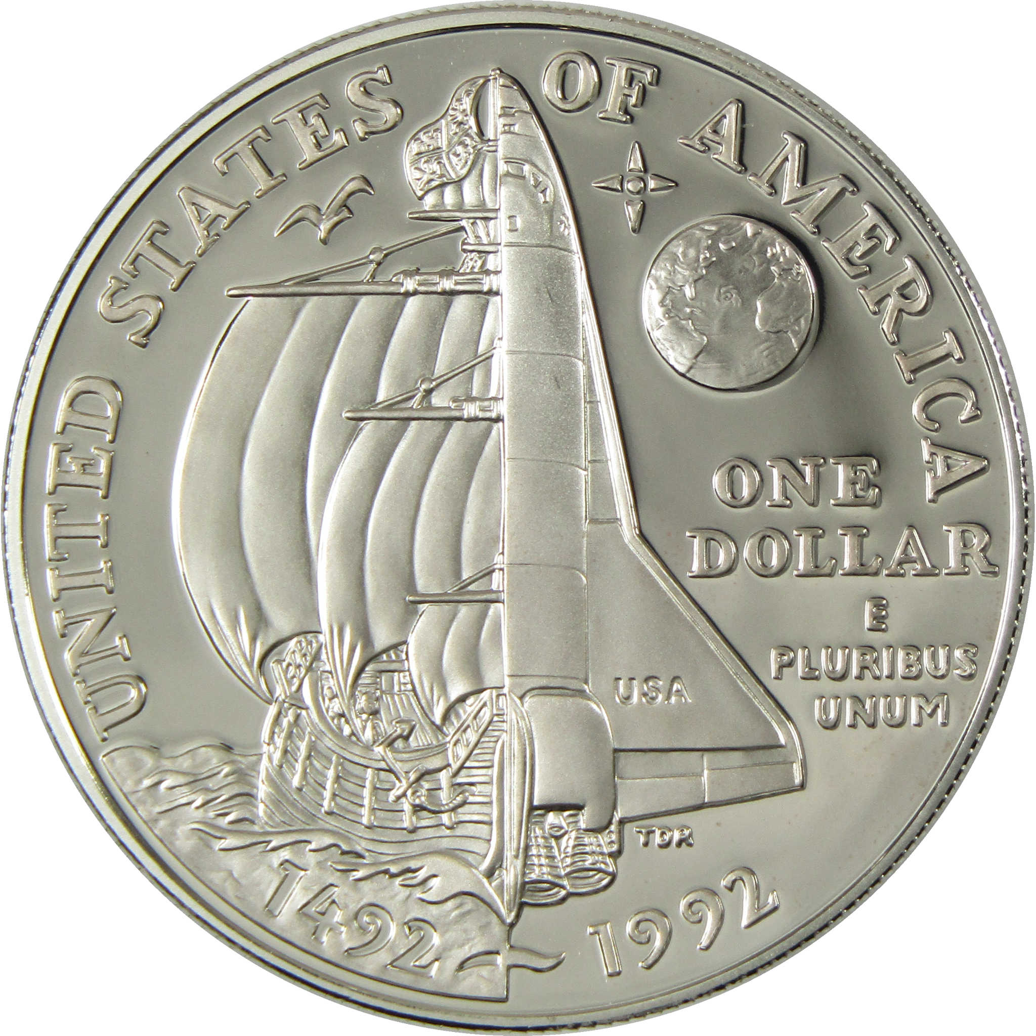 1992 P Christopher Columbus Commemorative Silver Dollar Proof $1 Coin