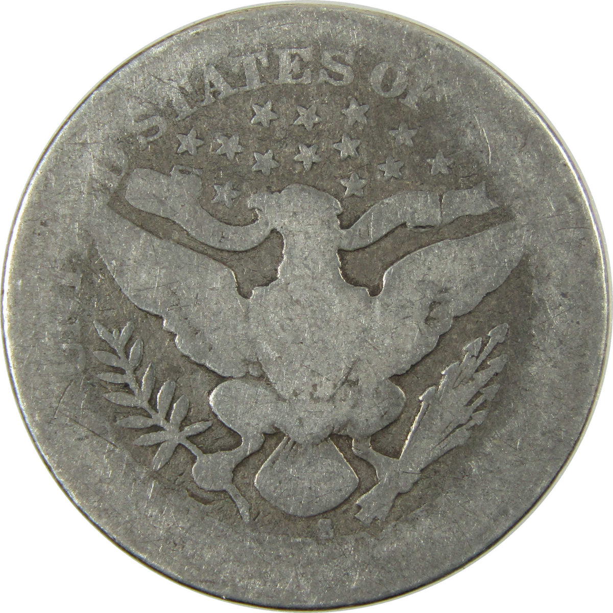 1914 S Barber Silver Quarter AG About Good Details 25c Coin SKU:I28524