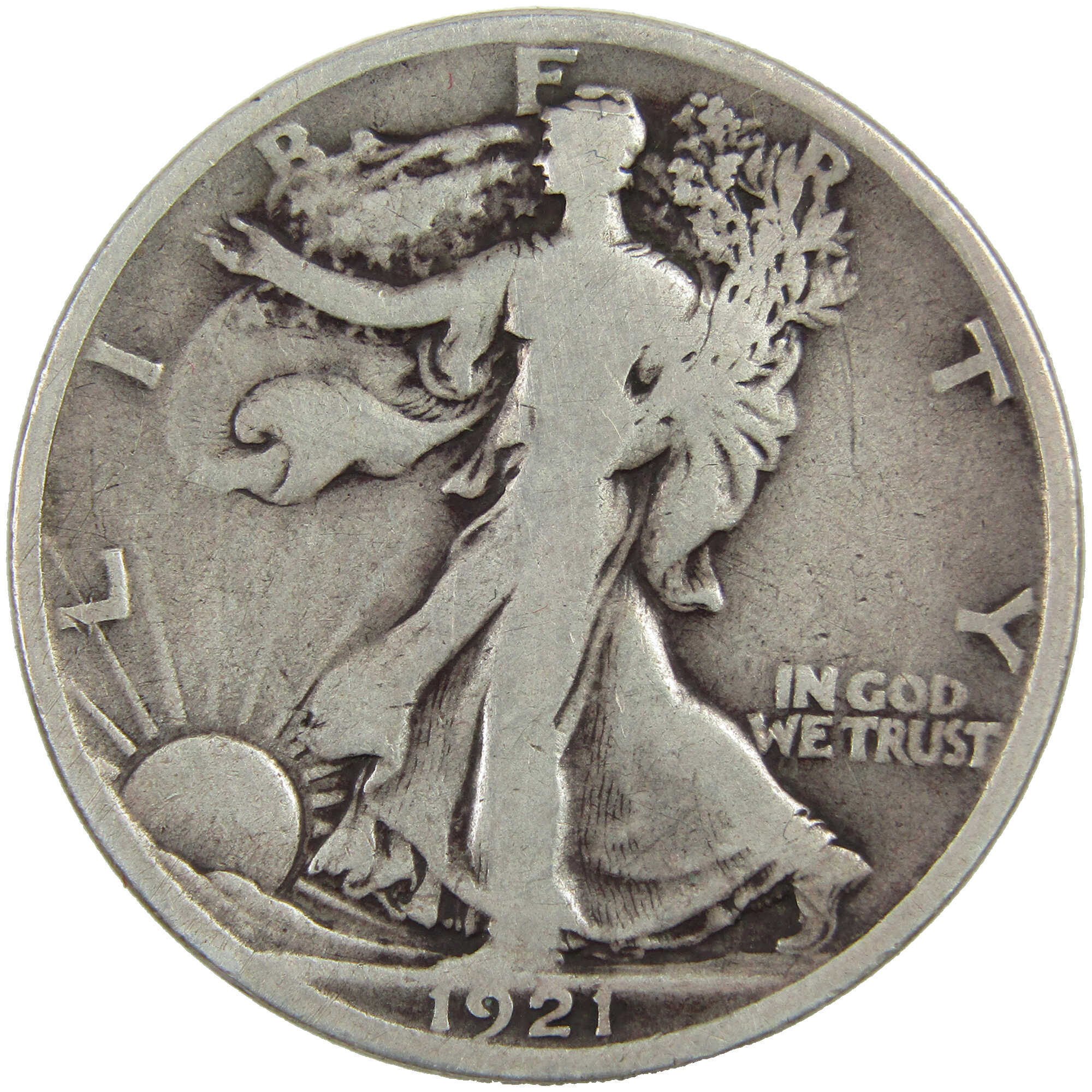 1921 D Liberty Walking Half Dollar VG Very Good Silver SKU:I12917
