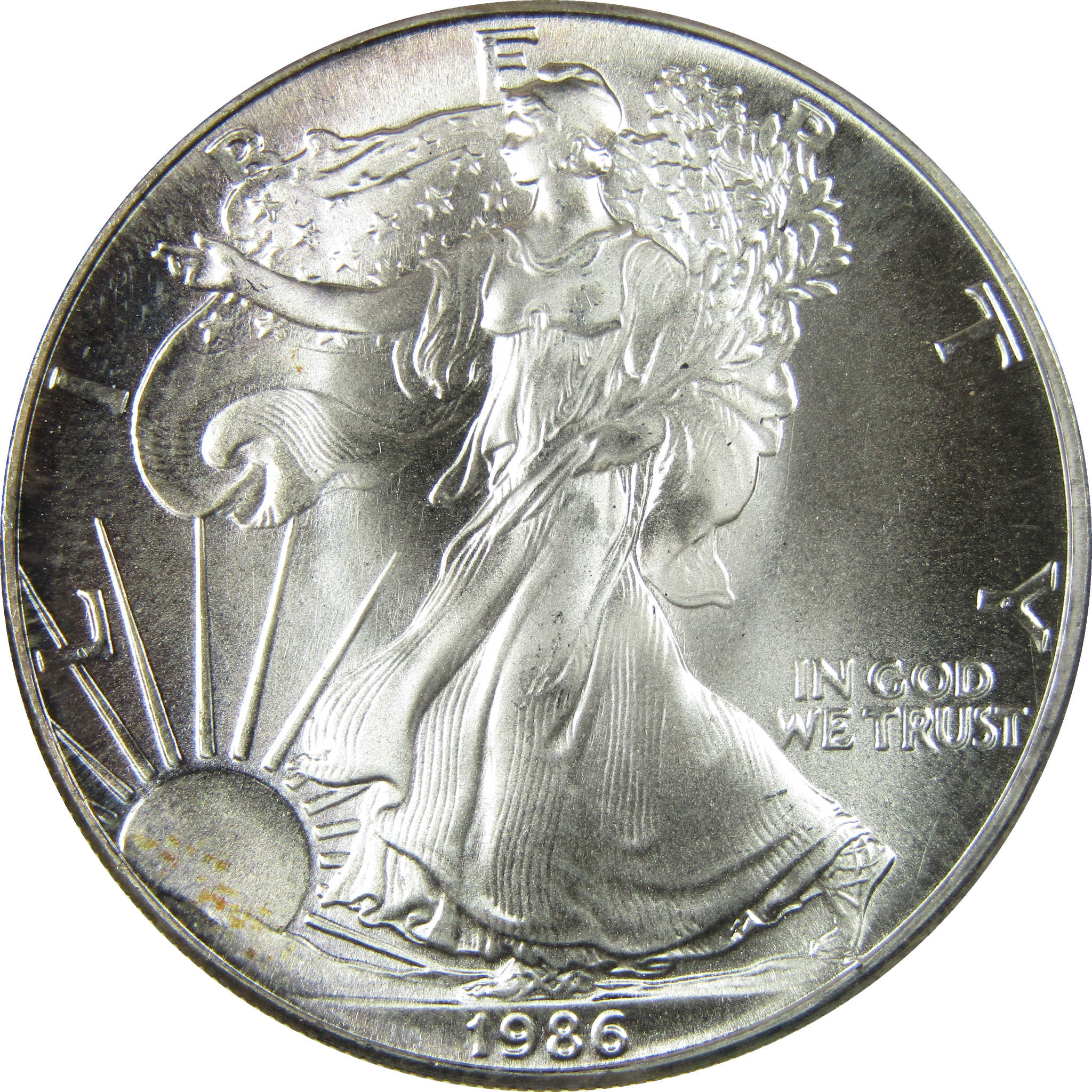 1986 American Silver Eagle Uncirculated Mint State $1 Coin SKU:CP1513