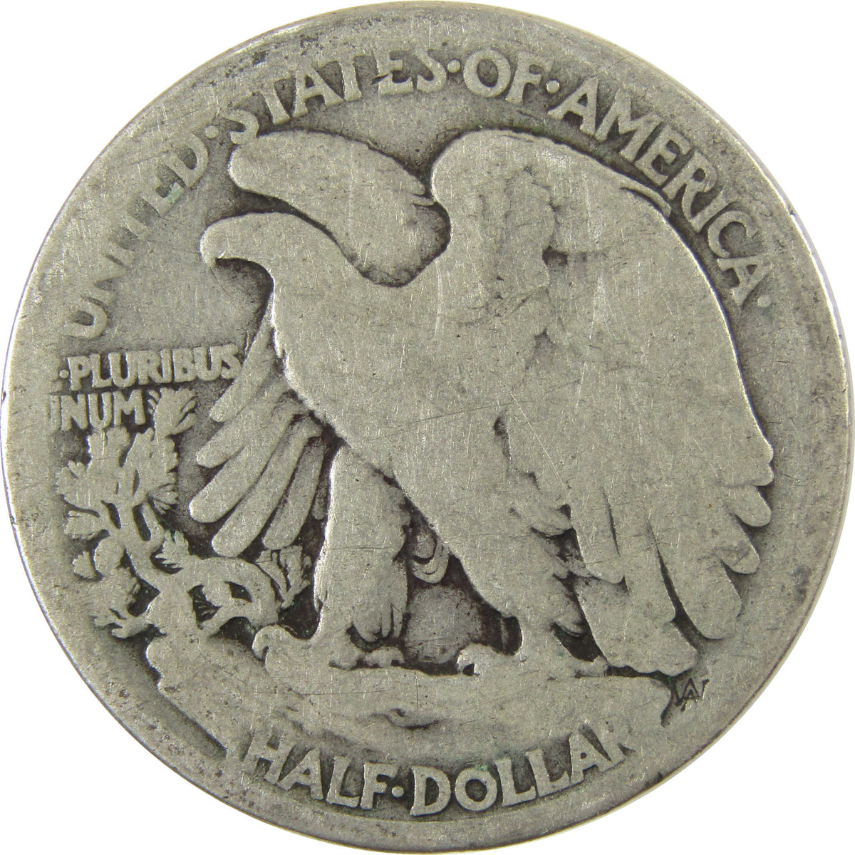 1916 D Liberty Walking Silver Half Dollar AG About Good SKU:I29033