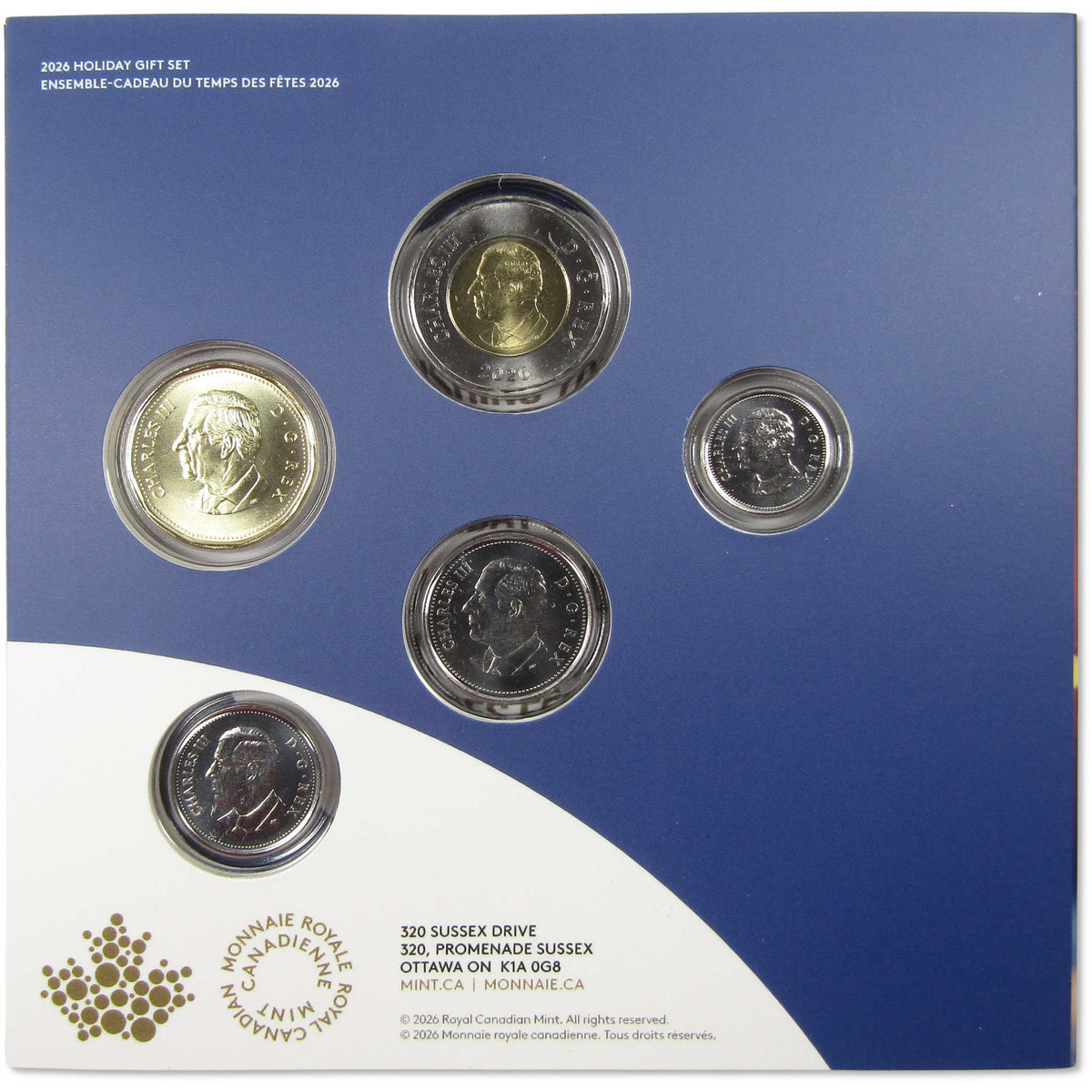 2026 Canada Holiday Gift Card Set BU Brilliant Uncirculated Coin COA