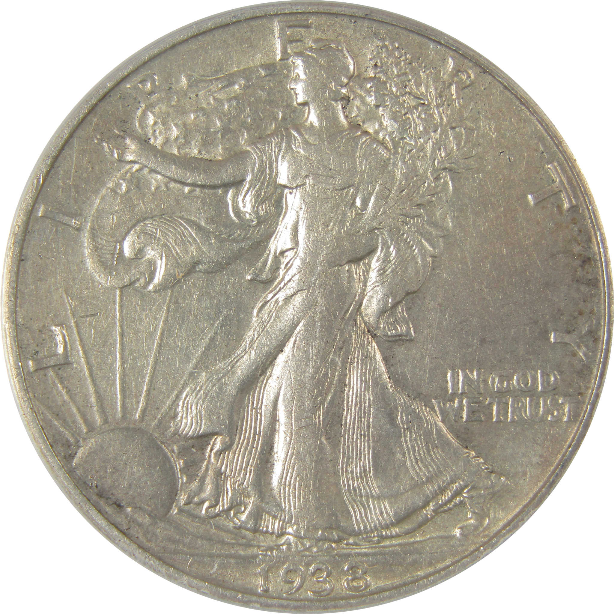 1938 D Liberty Walking Half Dollar EF 45 ANACS Silver SKU:I20175