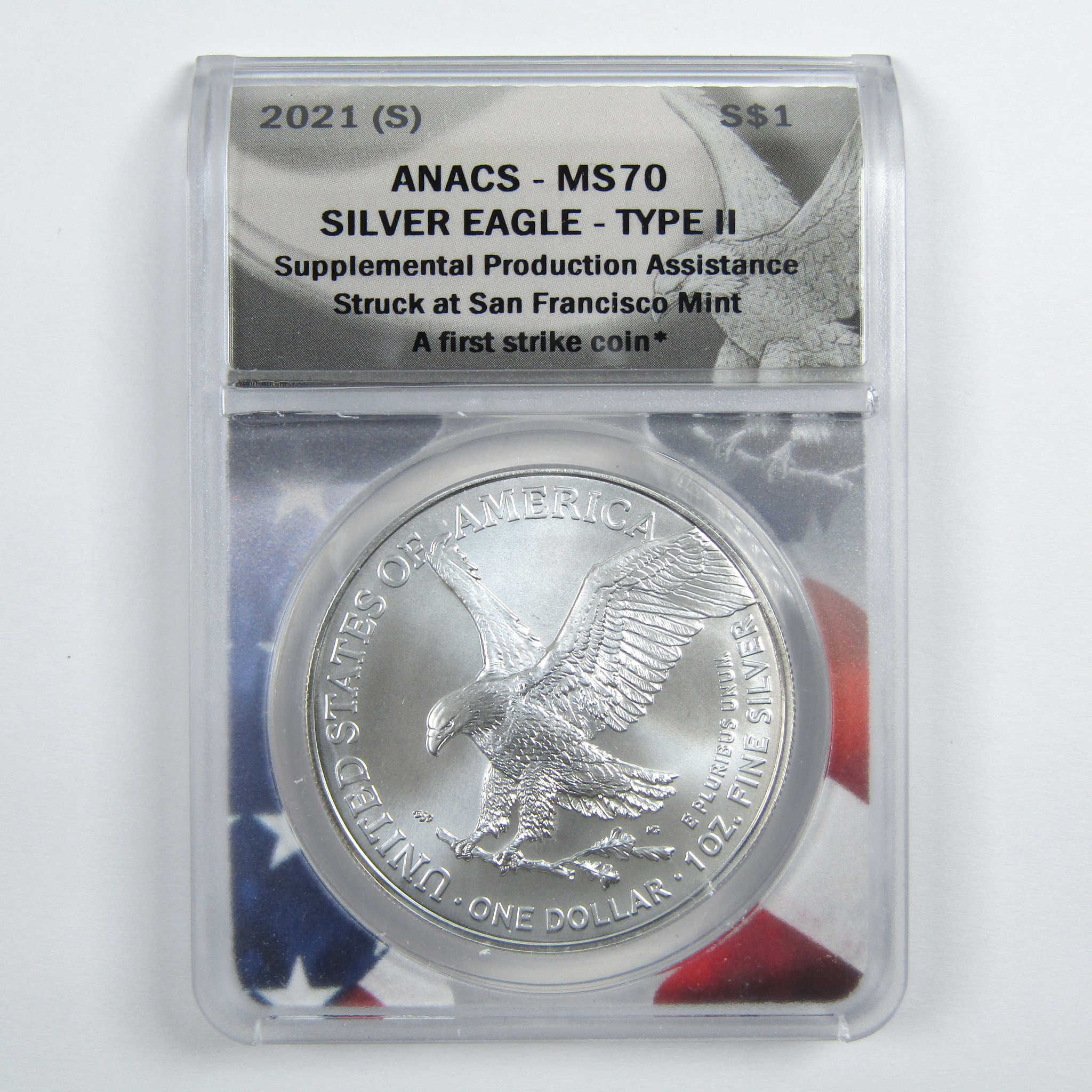 2021 (S) Type 2 American Silver Eagle MS 70 ANACS $1 SKU:CPC7831