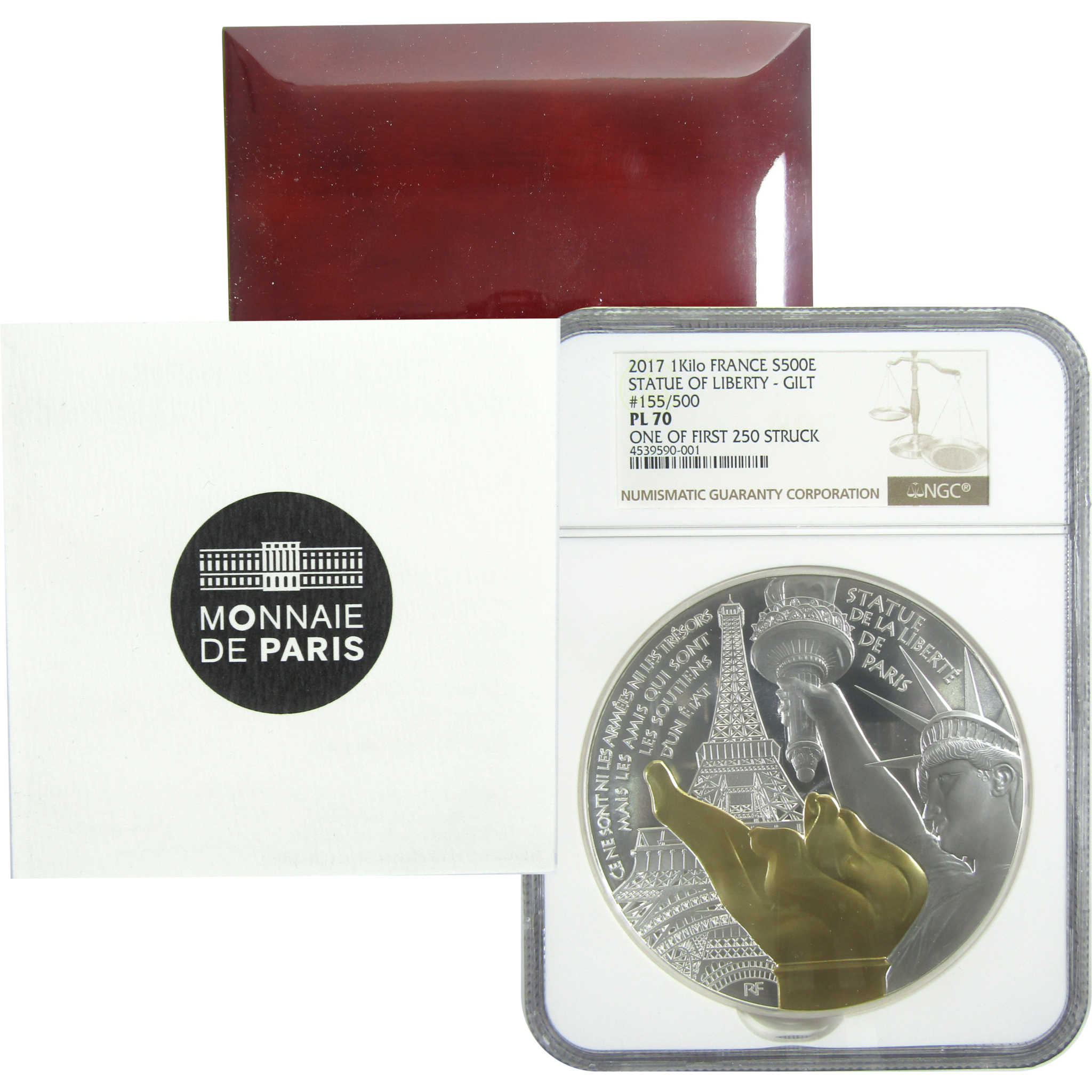 2017 Statue of Liberty €500 PL 70 NGC 1 kg .999 Silver SKU:CPC9314