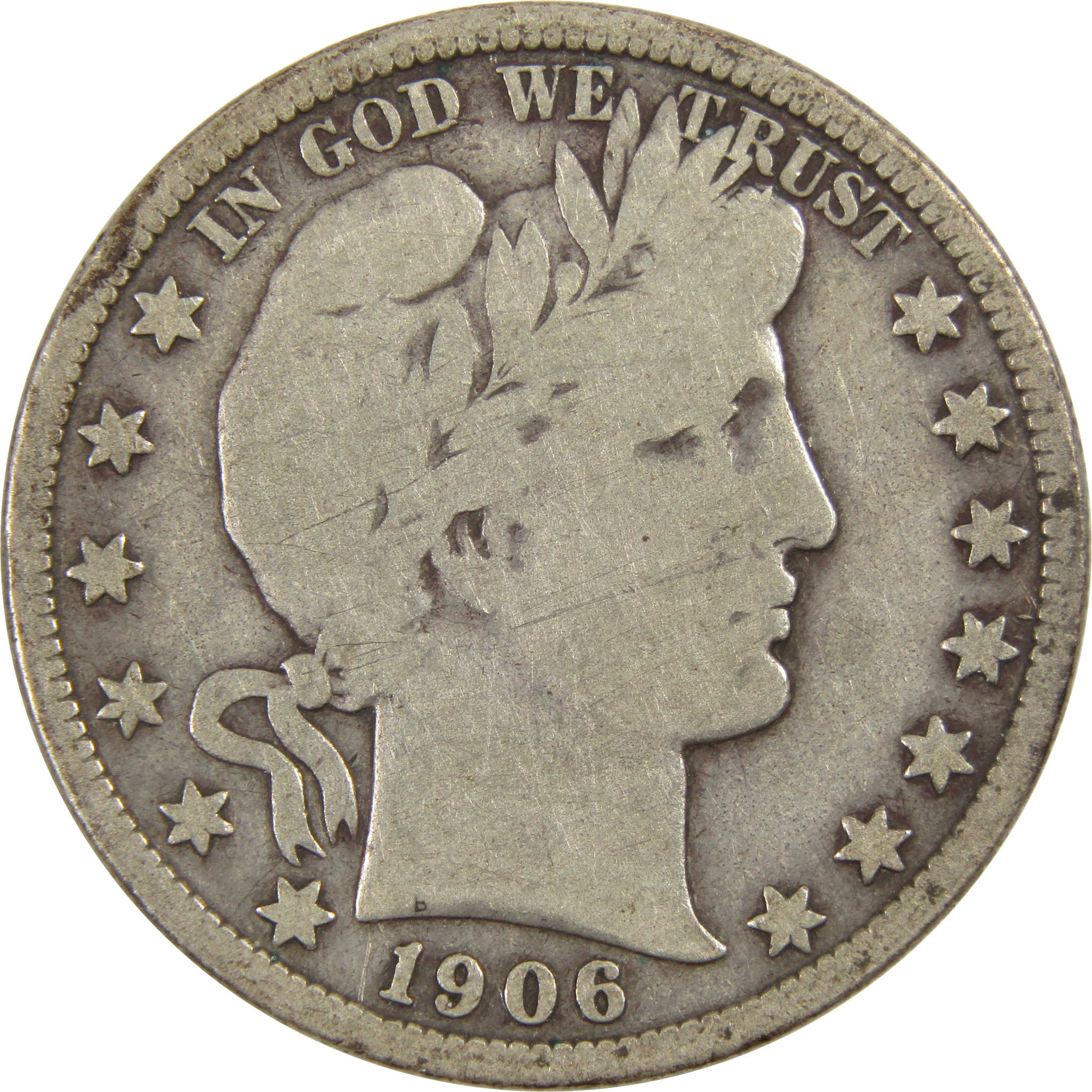 1906 D Barber Half Dollar VG Very Good 90% Silver 50c Coin SKU:I8102