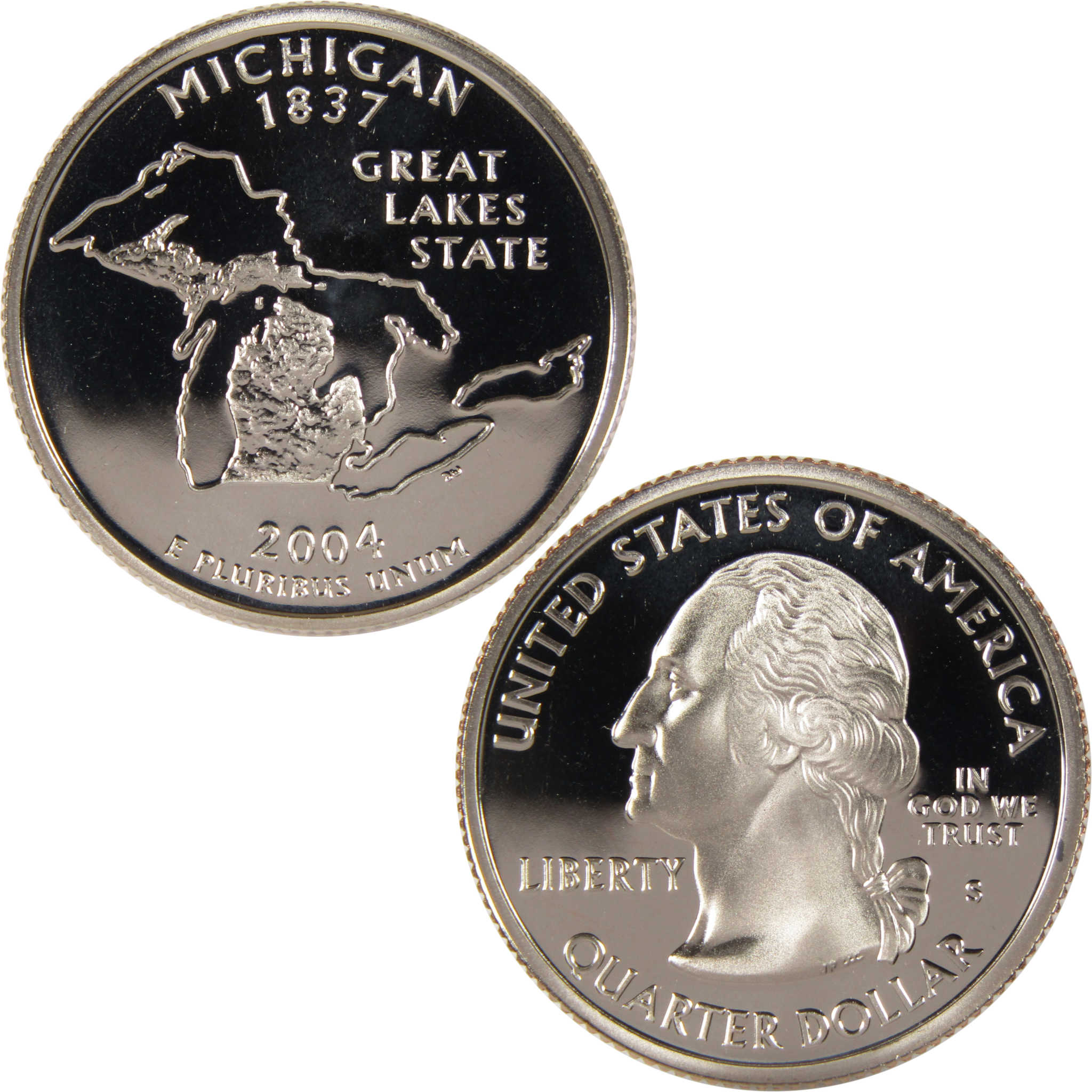 2004 S Michigan State Quarter Clad 25c Proof Coin