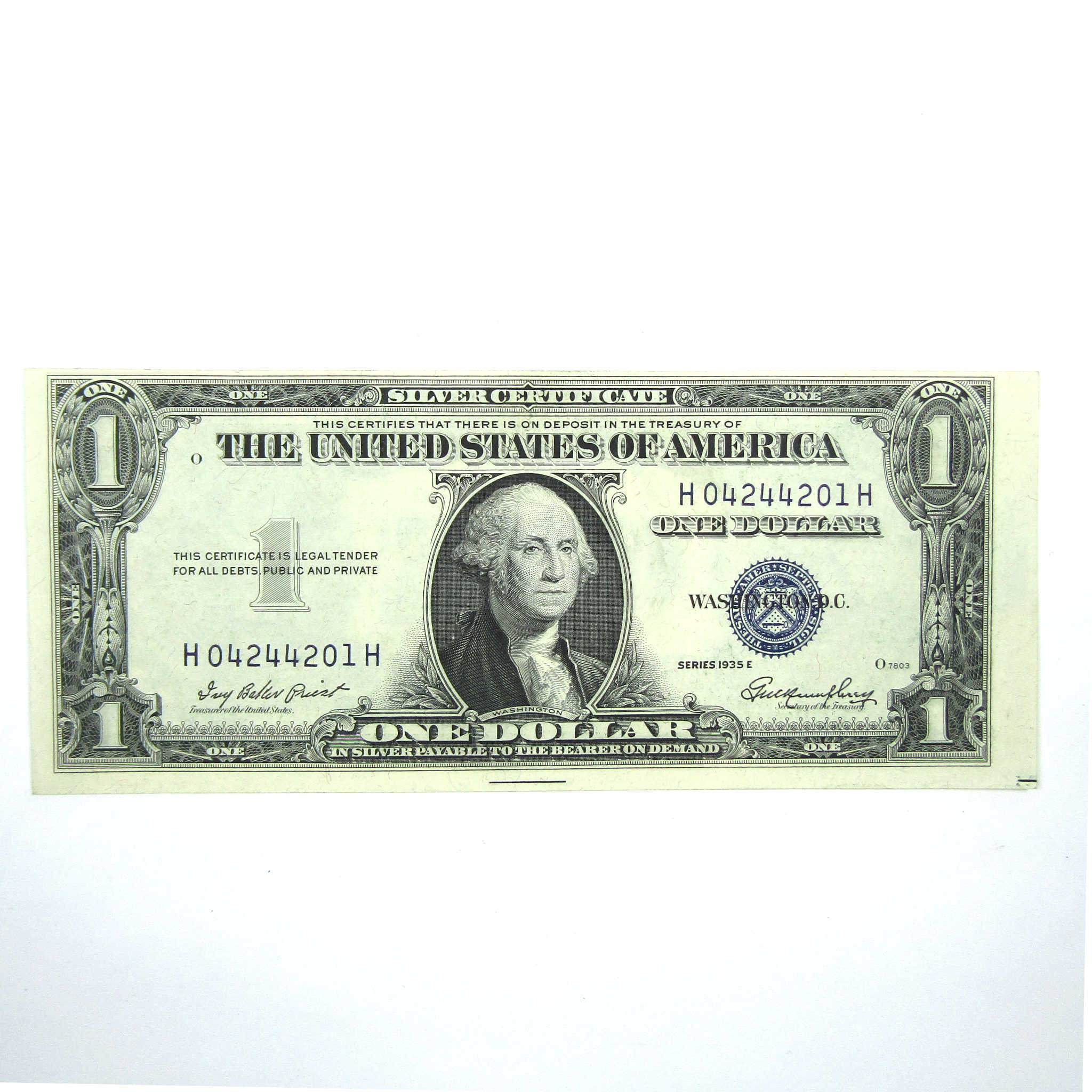 1935 E $1 Small Size Silver Certificate CCU Uncirculated SKU:I14228