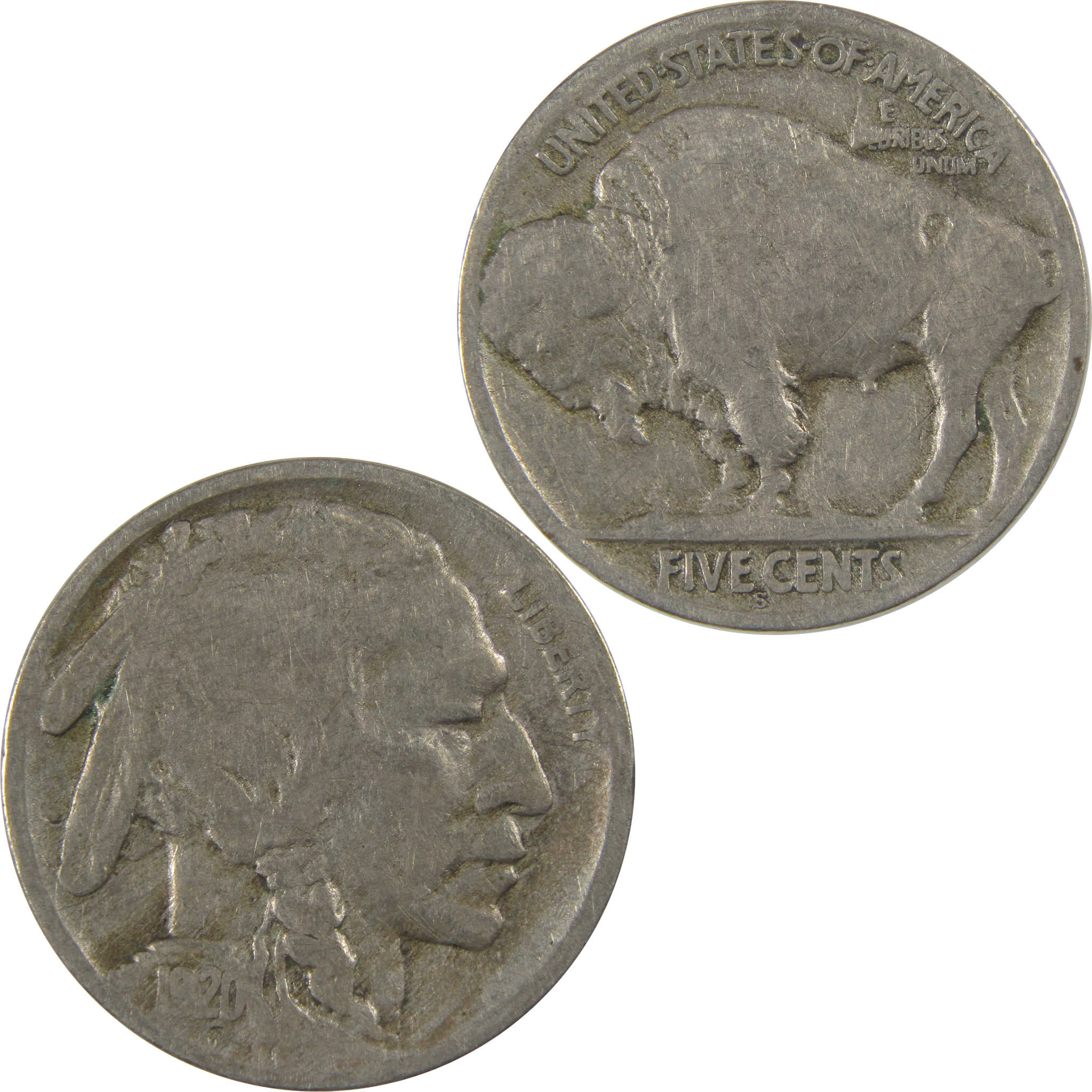 1920 S Indian Head Buffalo Nickel VG Very Good 5c Coin SKU:I23733